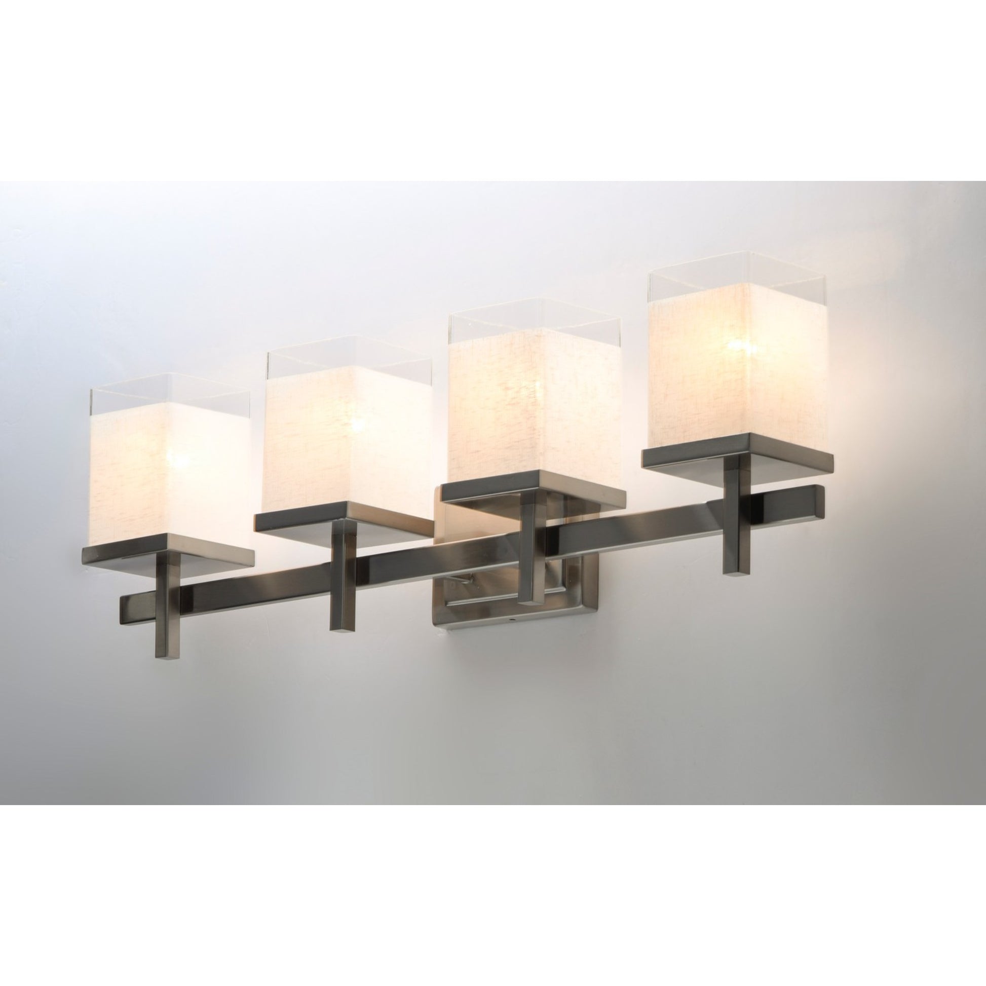 Tetra 30" 4-Light Bath Vanity, Satin Nickel Finish - Bees Lighting