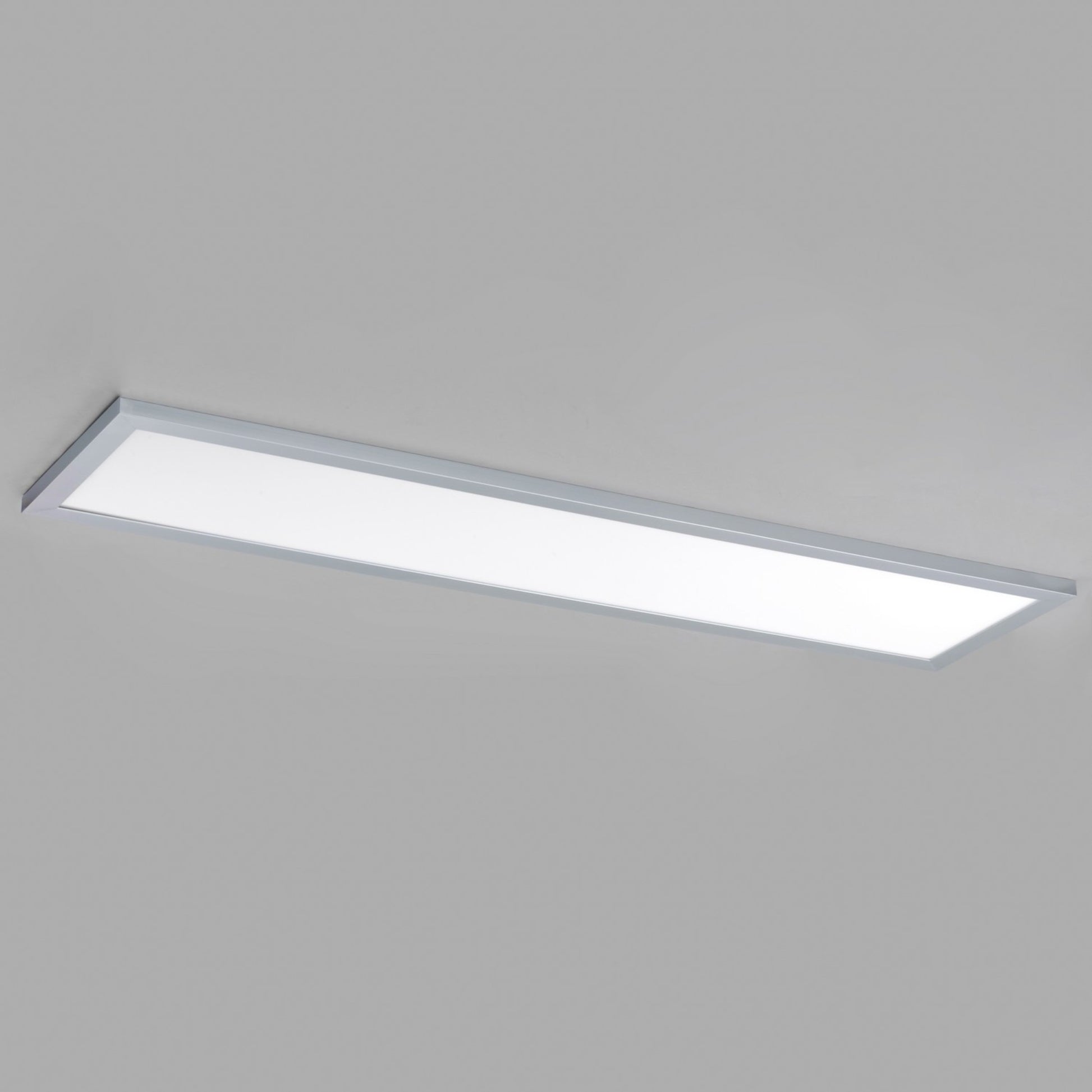 1x4 LED Flush Mount Panel, 45W, 3800lm, 3000K, 120-277V, Brushed Aluminum - Bees Lighting