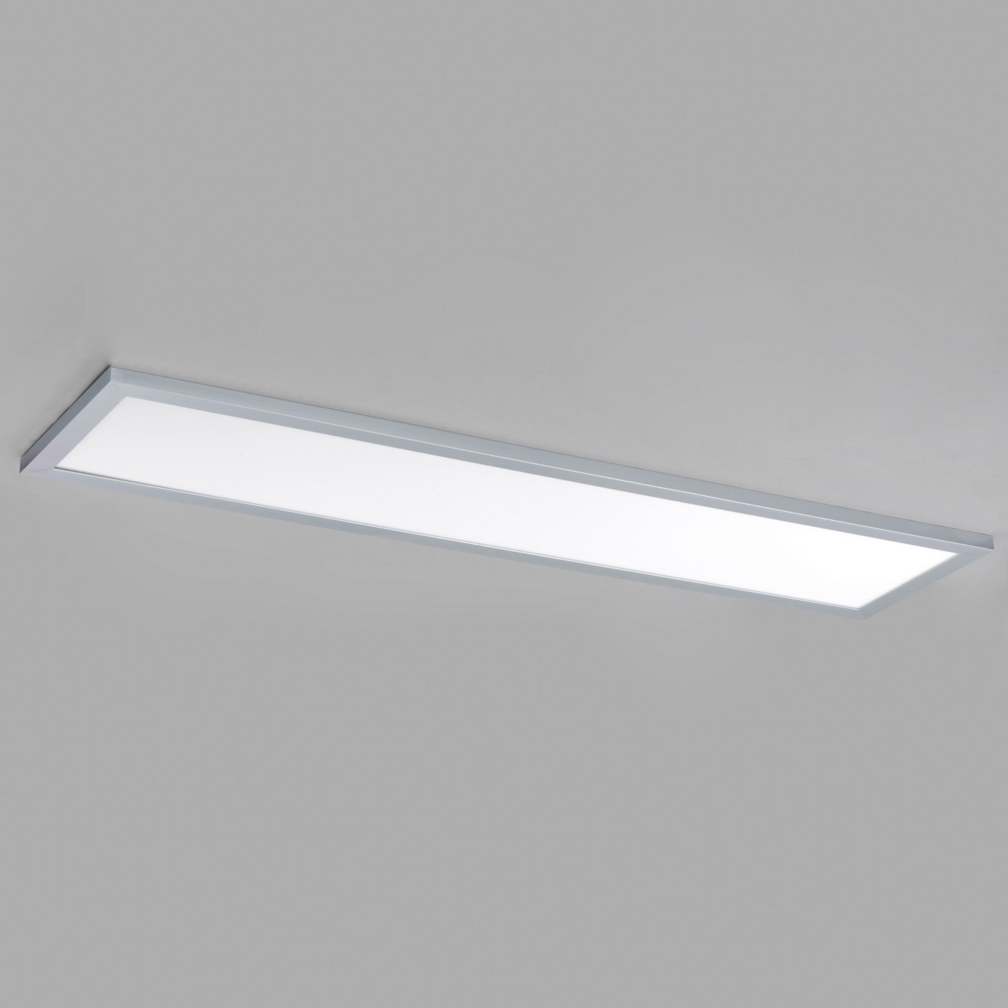 1x4 LED Flush Mount Panel, 45W, 3800lm, 3000K, 120-277V, Brushed Aluminum - Bees Lighting