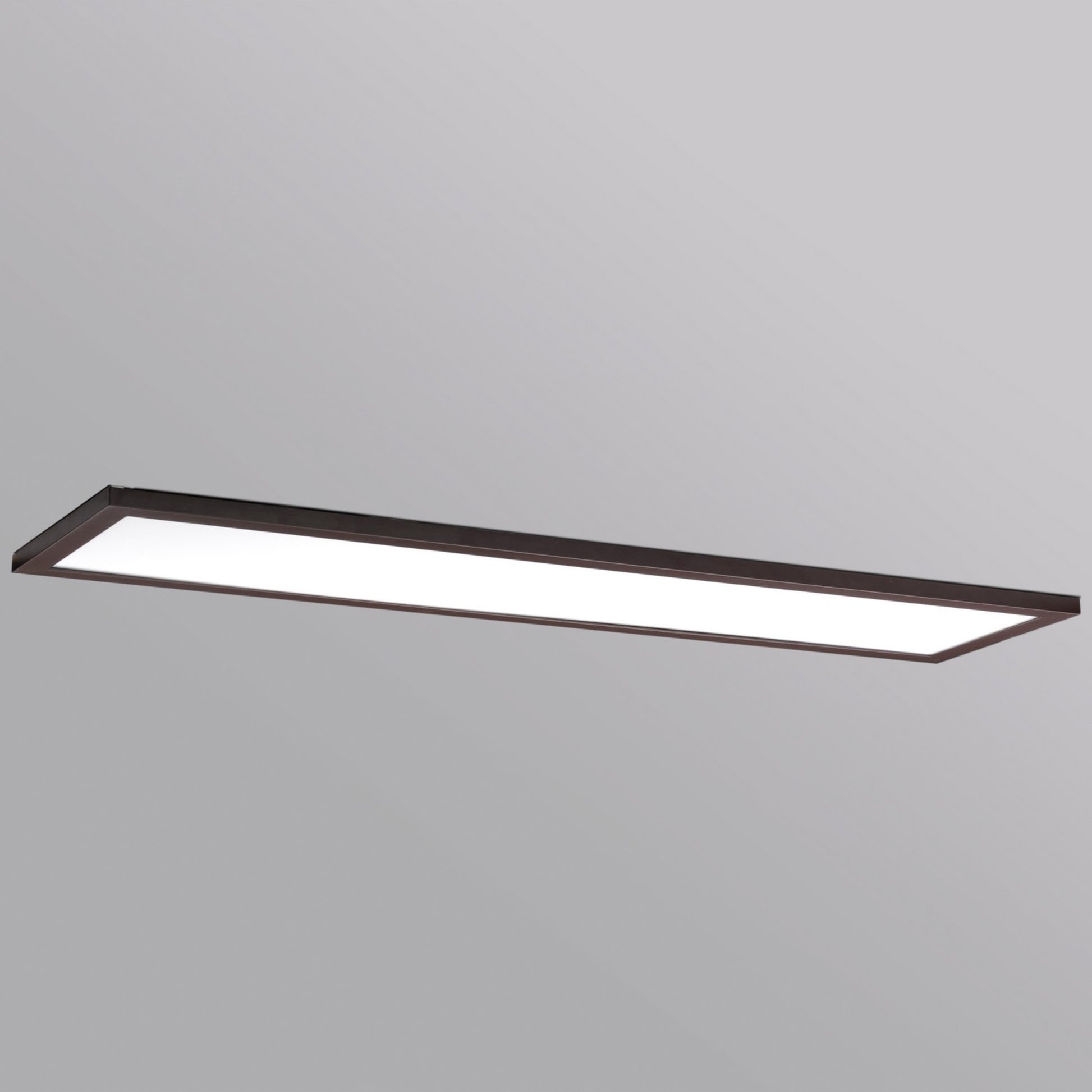 1x4 LED Flush Mount Panel, 45W, 3800lm, 3000K, 120-277V, Bronze - Bees Lighting