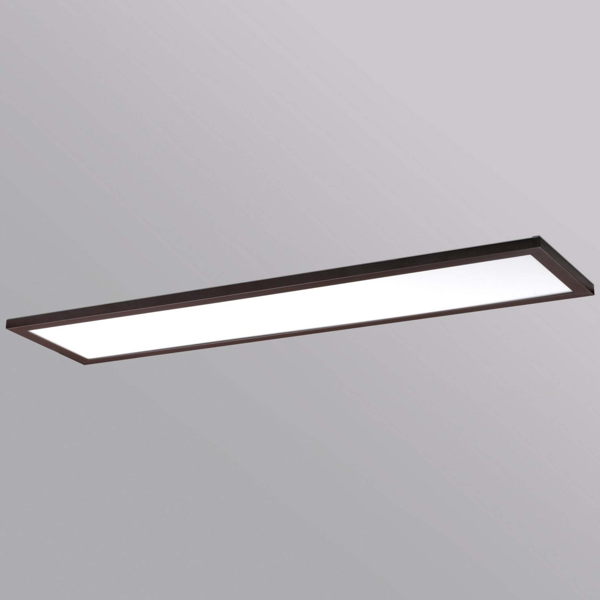 1x4 LED Flush Mount Panel, 45W, 3800lm, 3000K, 120-277V, Bronze - Bees Lighting