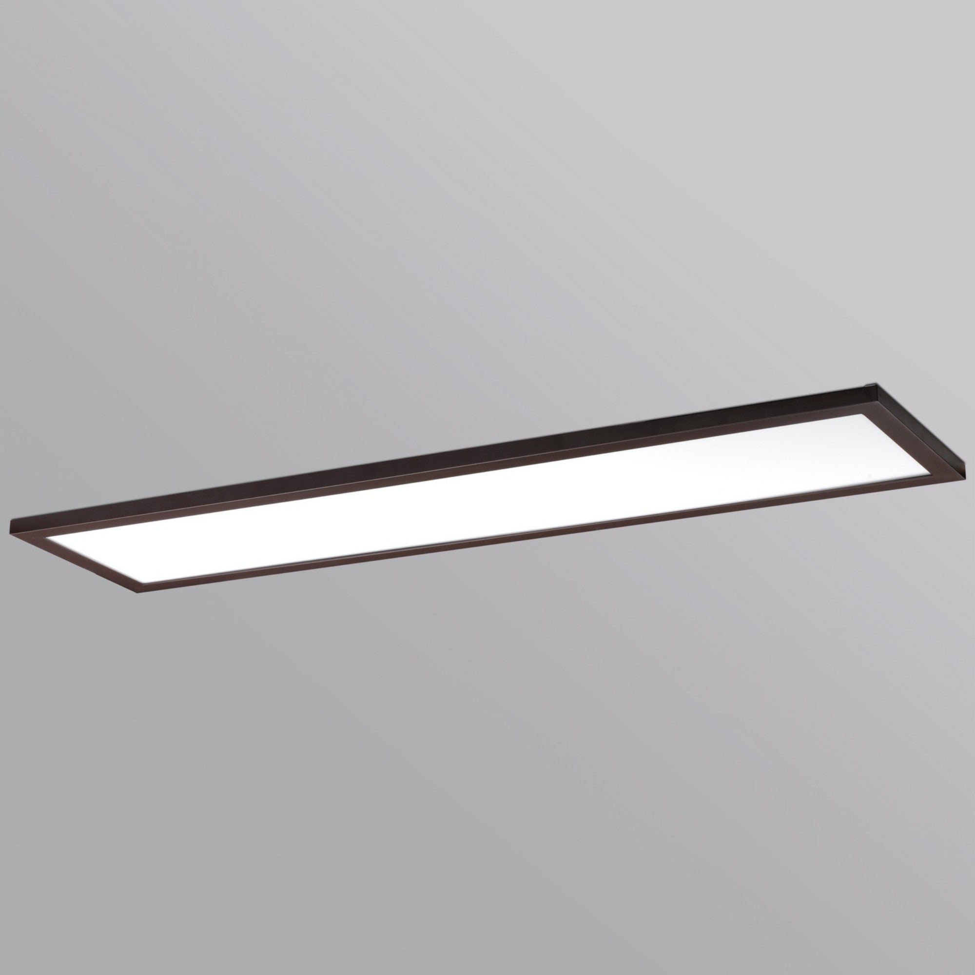 1x4 LED Flush Mount Panel, 45W, 3800lm, 3000K, 120-277V, Bronze - Bees Lighting