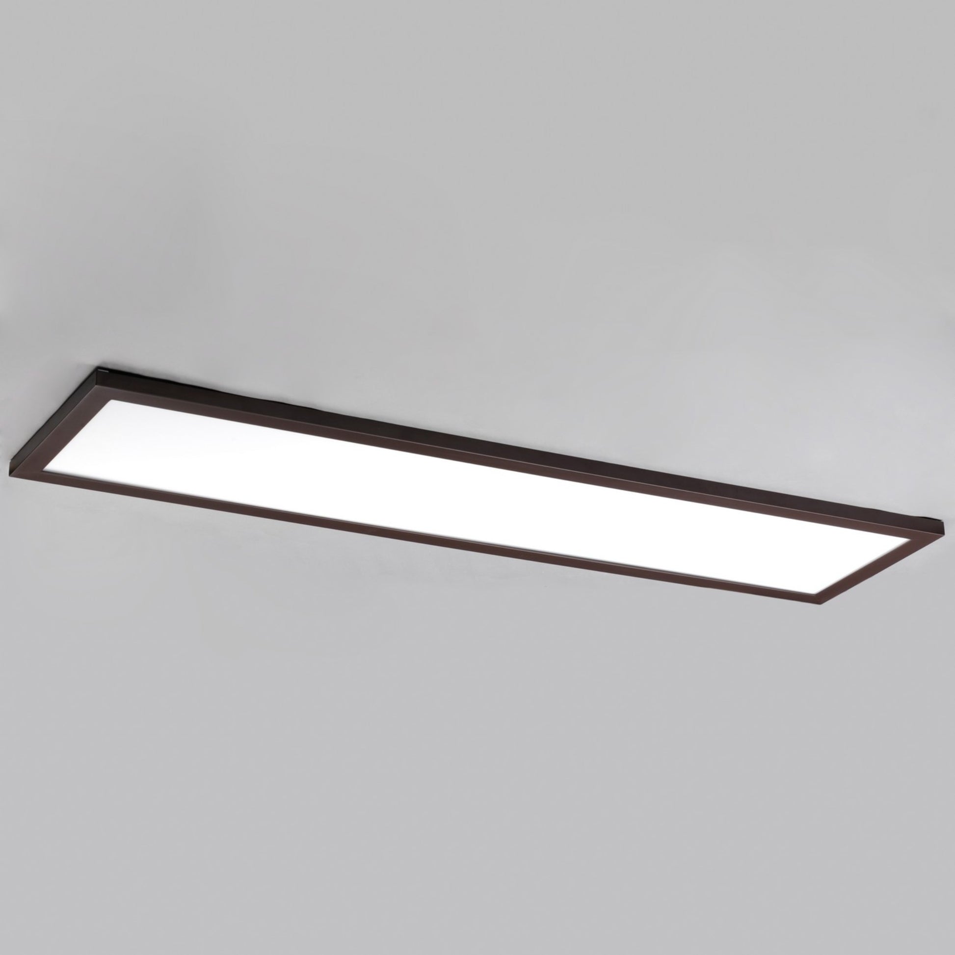 1x4 LED Flush Mount Panel, 45W, 3800lm, 3000K, 120-277V, Bronze - Bees Lighting