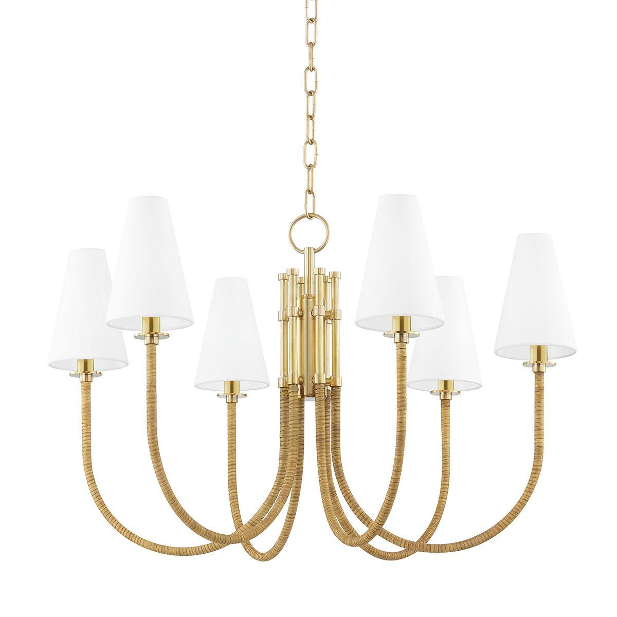 Ripley 6 Lights Chandelier Brass Finish - Bees Lighting