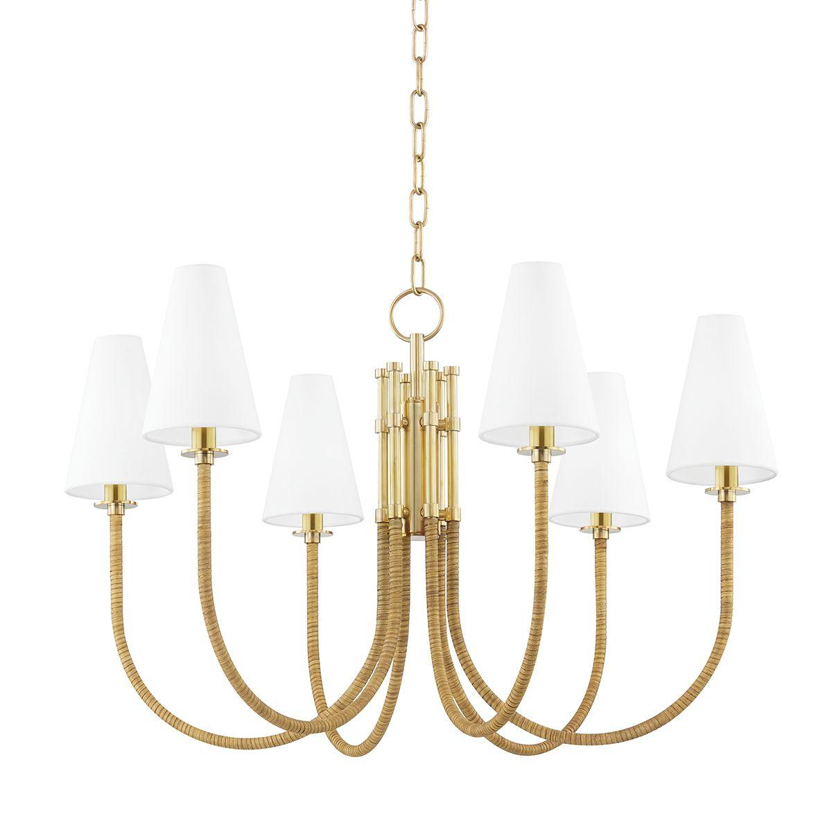 Ripley 6 Lights Chandelier Brass Finish