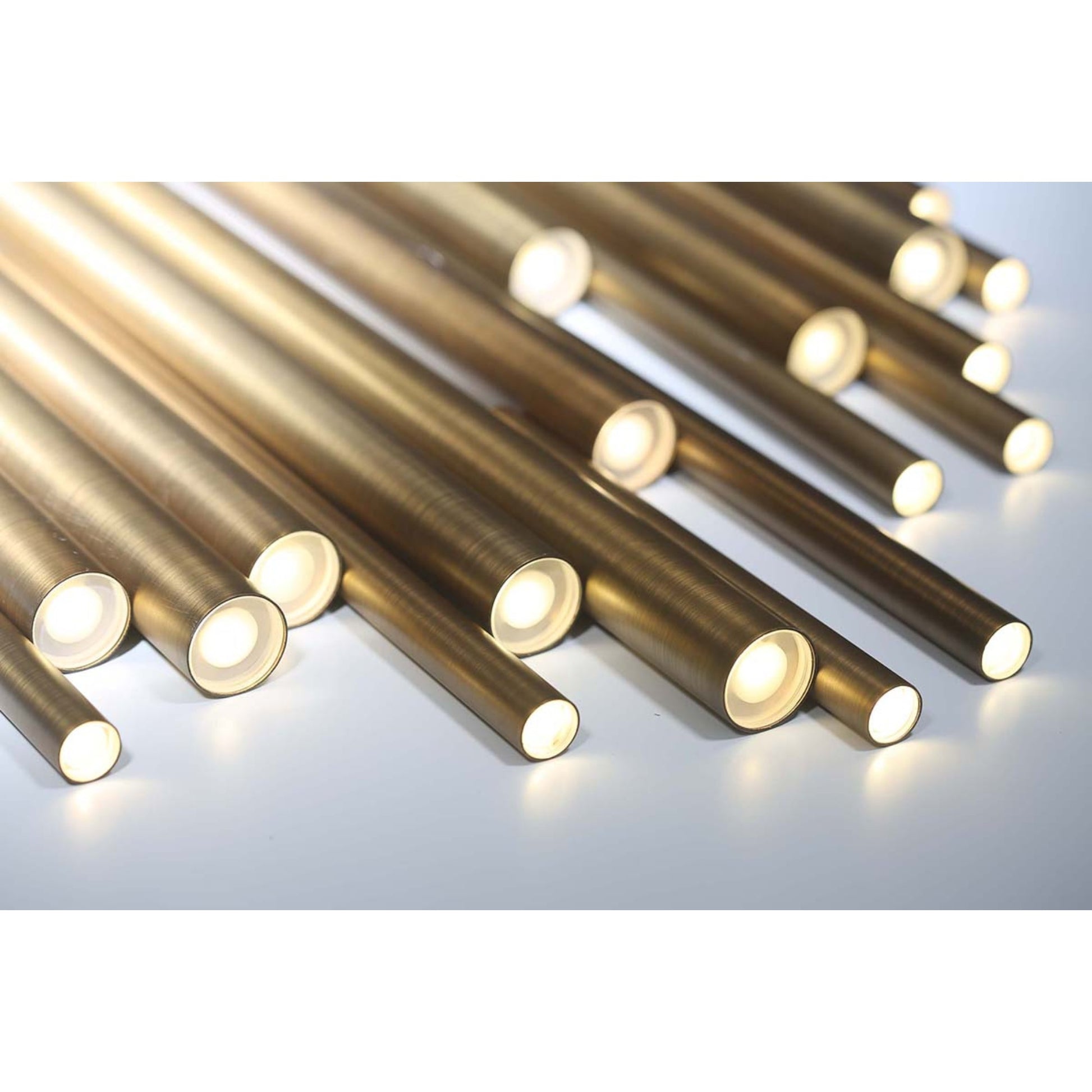 Santana 18-Light 42" LED Multi Drop Chandelier, Brass Finish - Bees Lighting