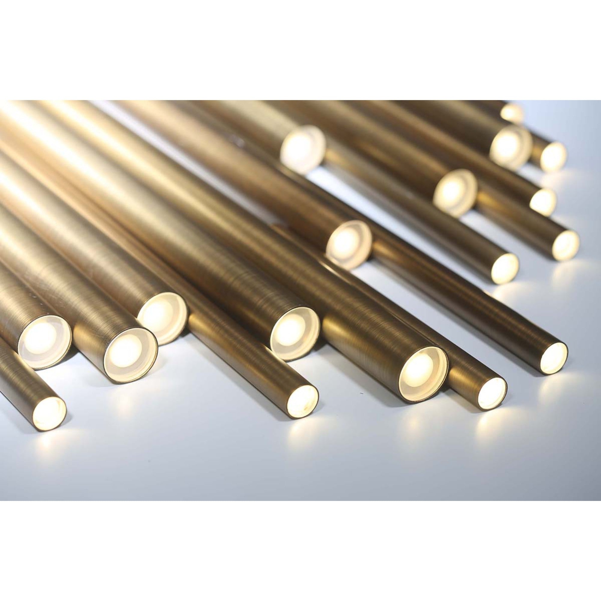 Santana 18-Light 42" LED Multi Drop Chandelier, Brass Finish - Bees Lighting