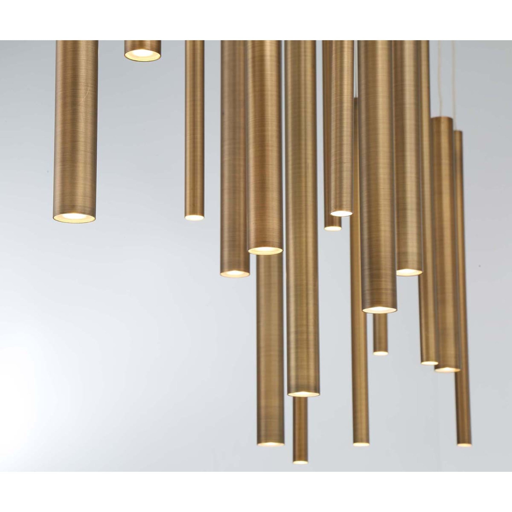 Santana 18-Light 42" LED Multi Drop Chandelier, Brass Finish - Bees Lighting