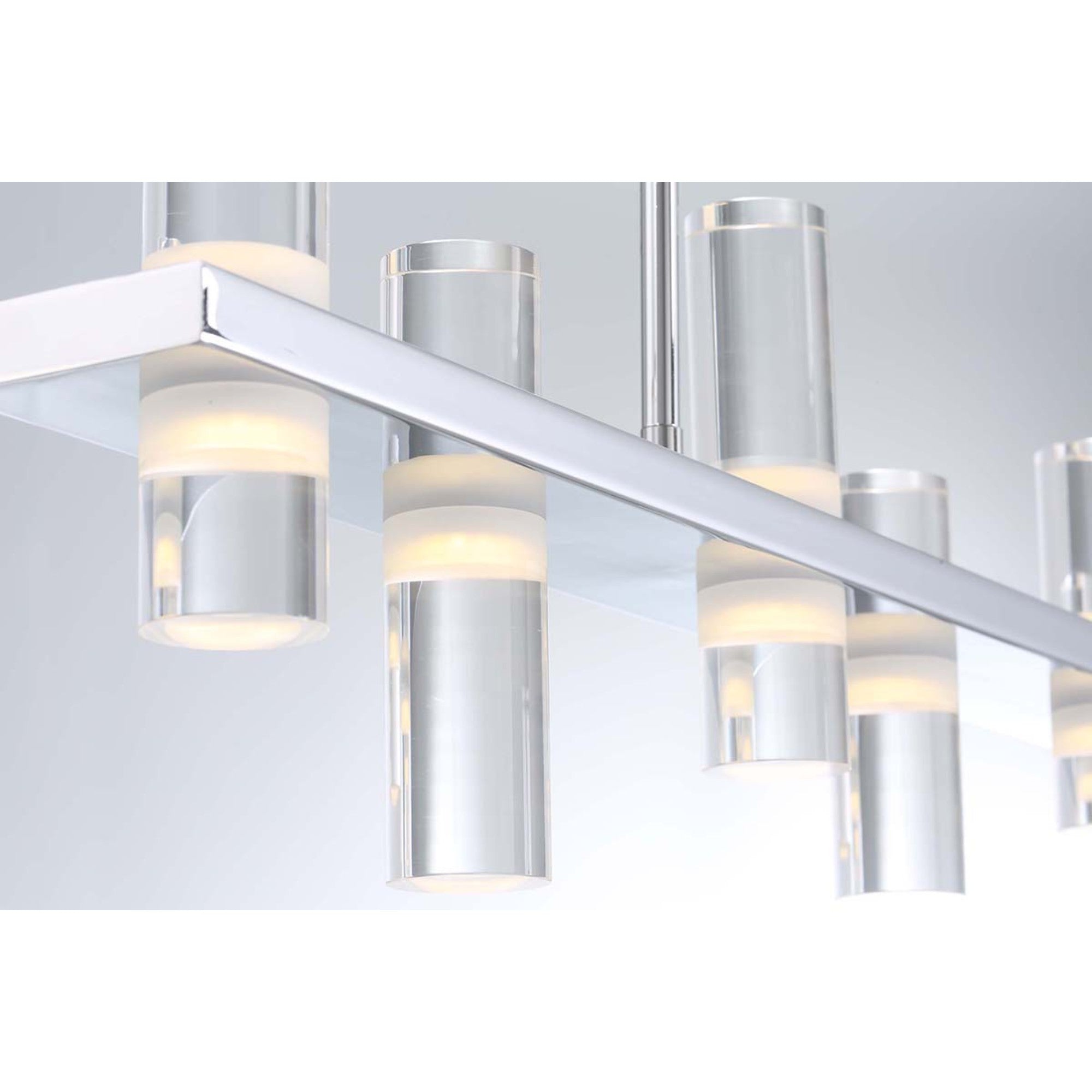 Netto 8-Light 42" LED Linear Chandelier, Chrome Finish