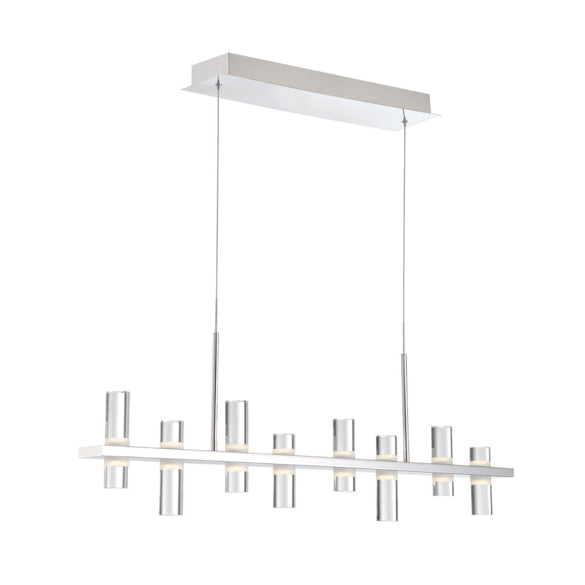 Netto 8-Light 42" LED Linear Chandelier, Chrome Finish