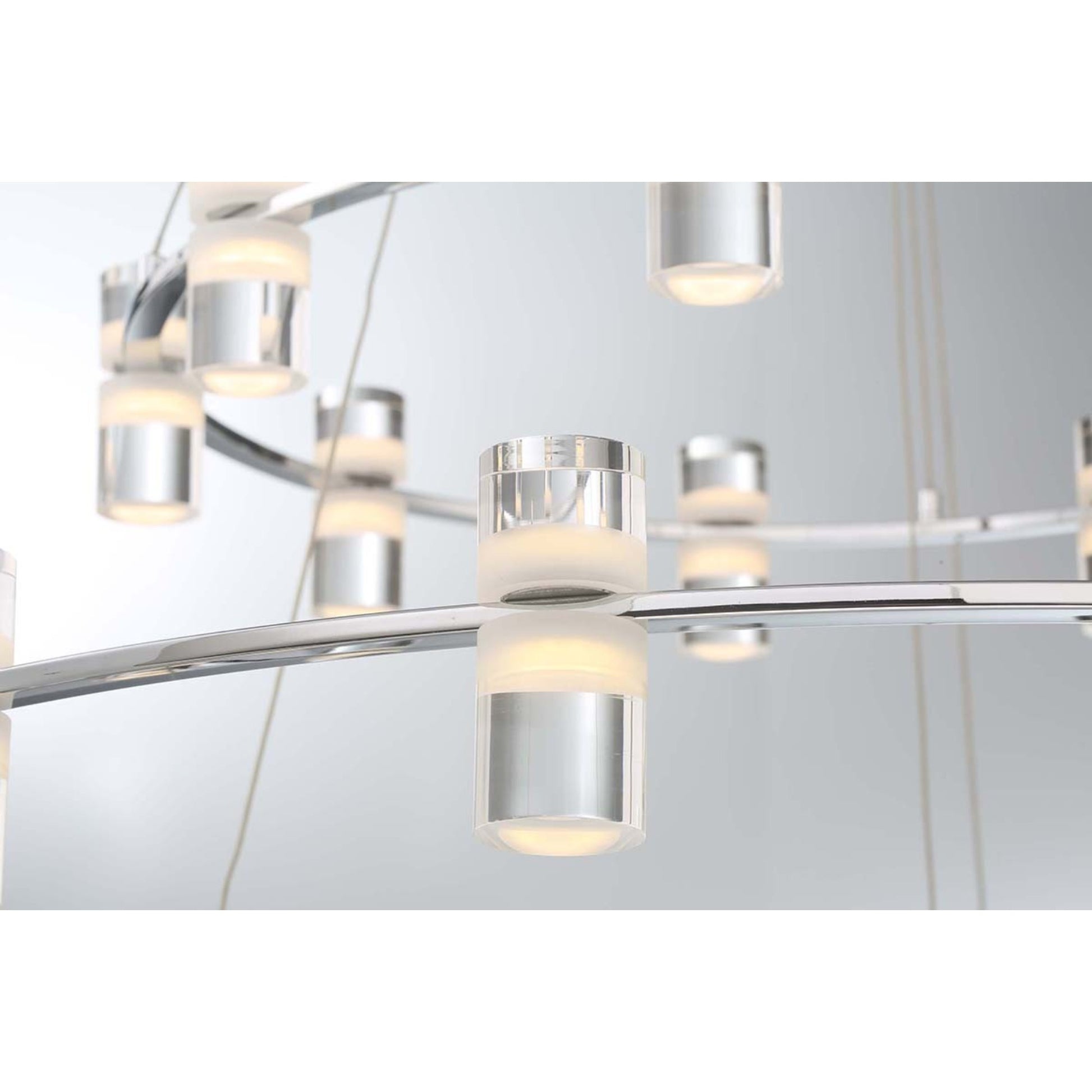 Netto 3-Tiers 33-Light 41" LED Grand Chandelier, Chrome Finish - Bees Lighting