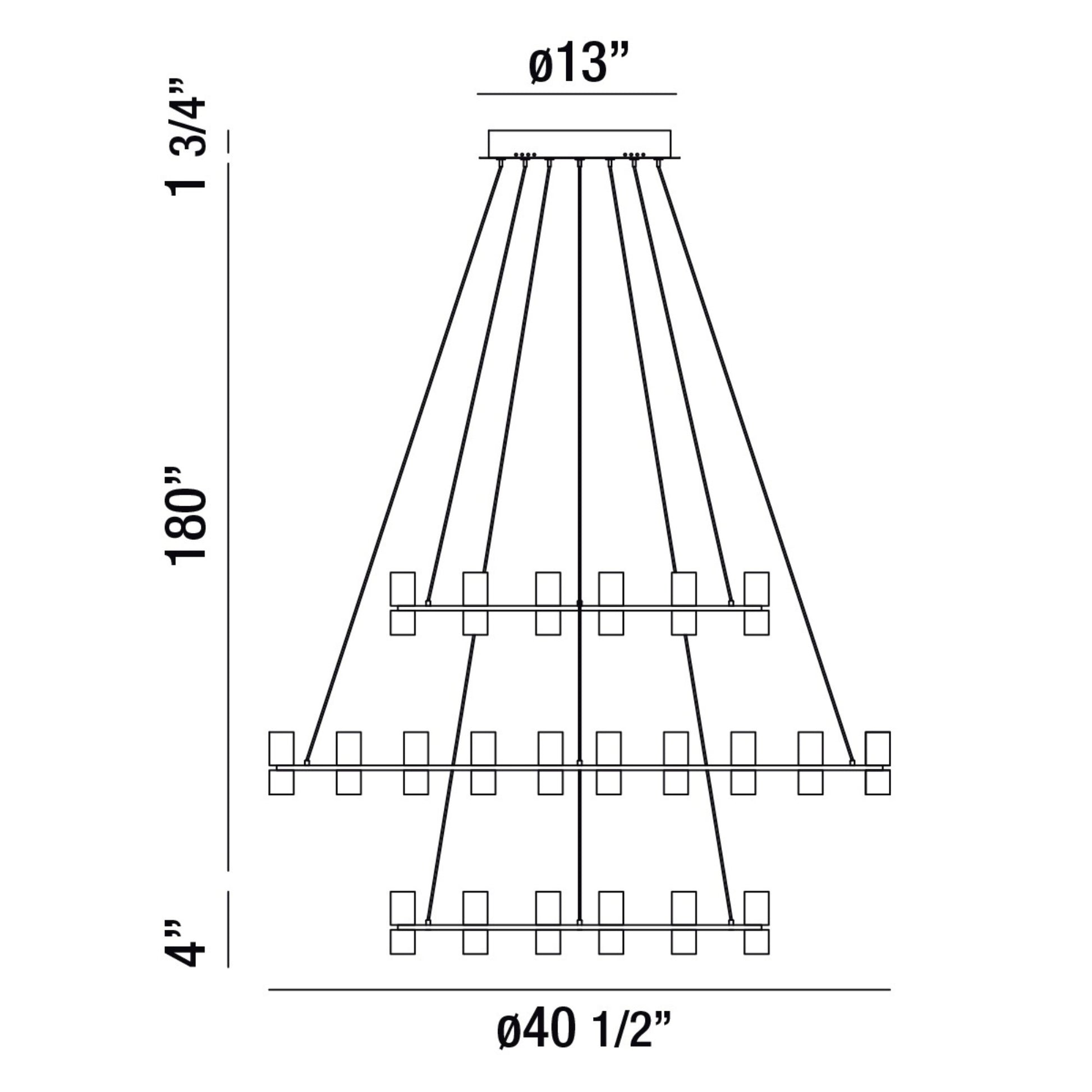 Netto 3-Tiers 33-Light 41" LED Grand Chandelier, Chrome Finish - Bees Lighting