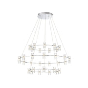 Netto 3-Tiers 33-Light 41" LED Grand Chandelier, Chrome Finish - Bees Lighting