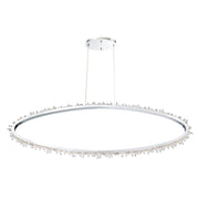 Scoppia 52" LED Linear Chandelier, Chrome Finish with Crystals - Bees Lighting