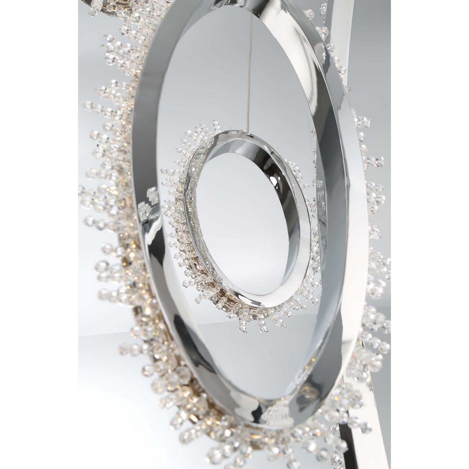 Scoppia 9-Light 53" LED Grand Chandelier, Chrome Finish with Crystals - Bees Lighting
