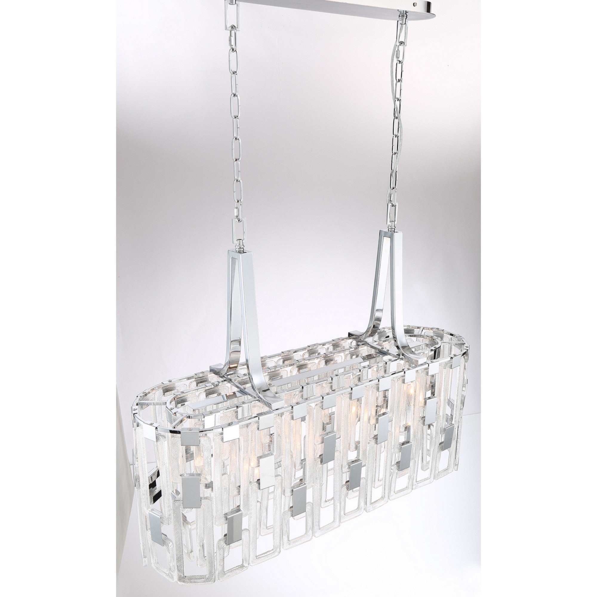Viviana 7-Light 37" Linear Chandelier, Chrome Finish - Bees Lighting