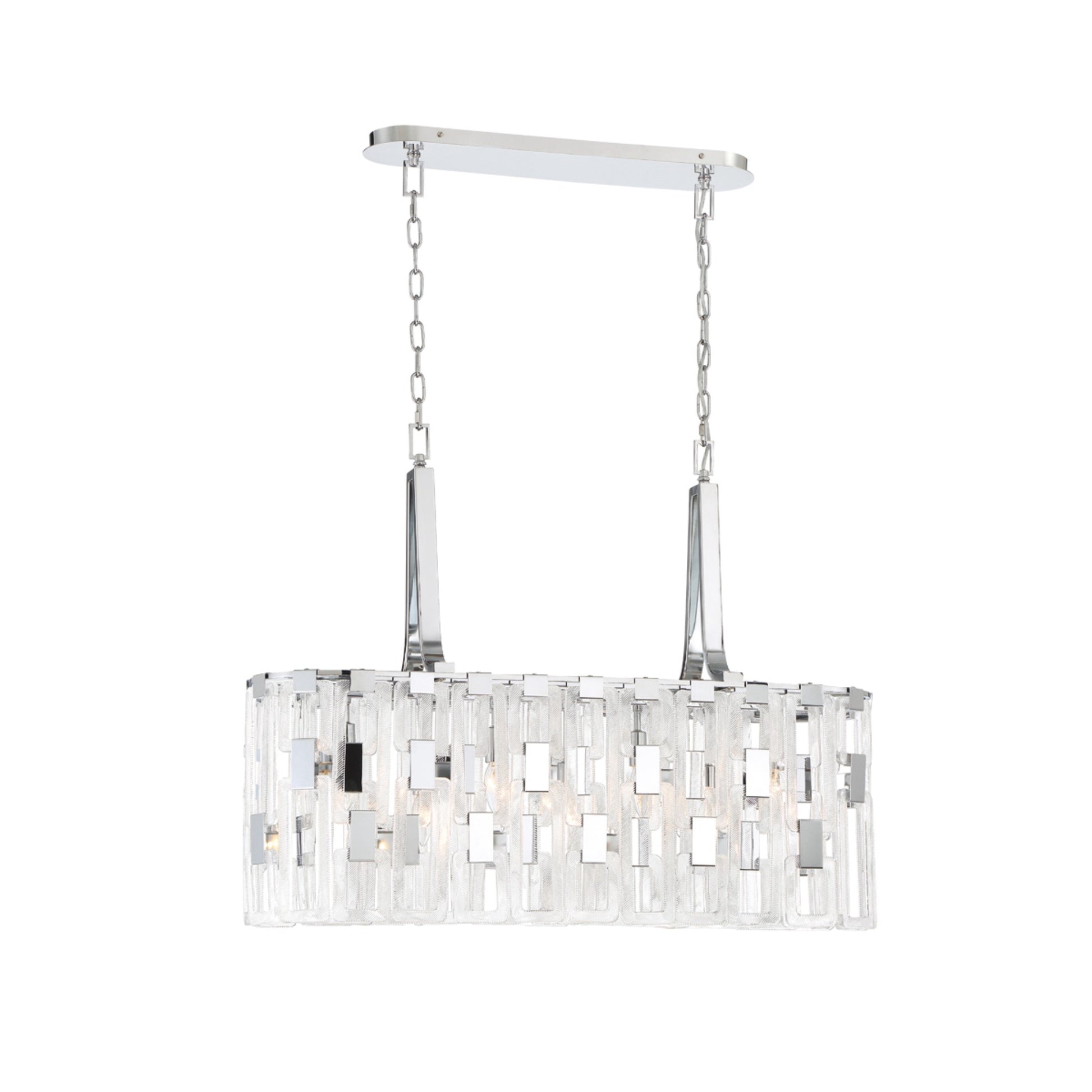 Viviana 7-Light 37" Linear Chandelier, Chrome Finish - Bees Lighting