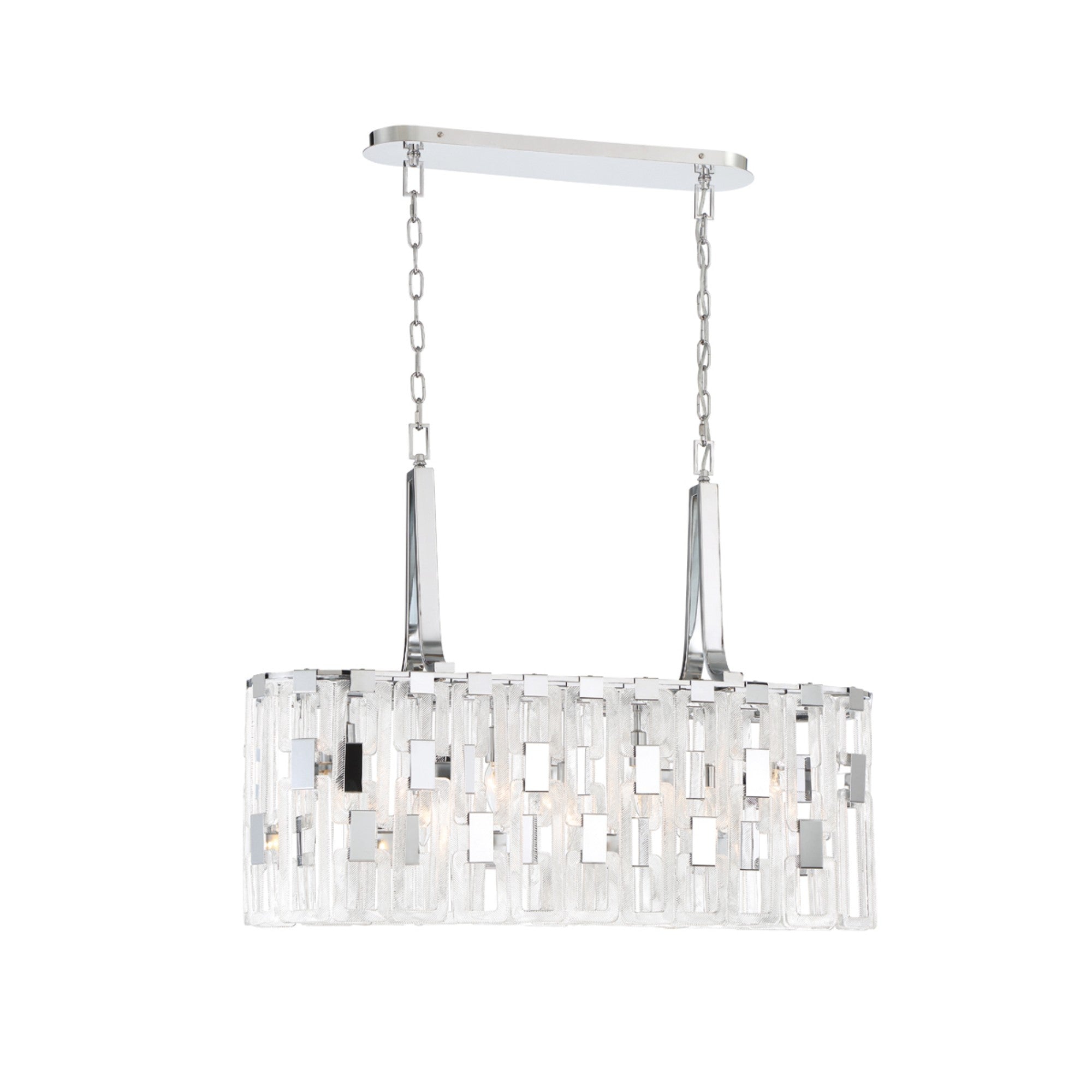 Viviana 7-Light 37" Linear Chandelier, Chrome Finish - Bees Lighting