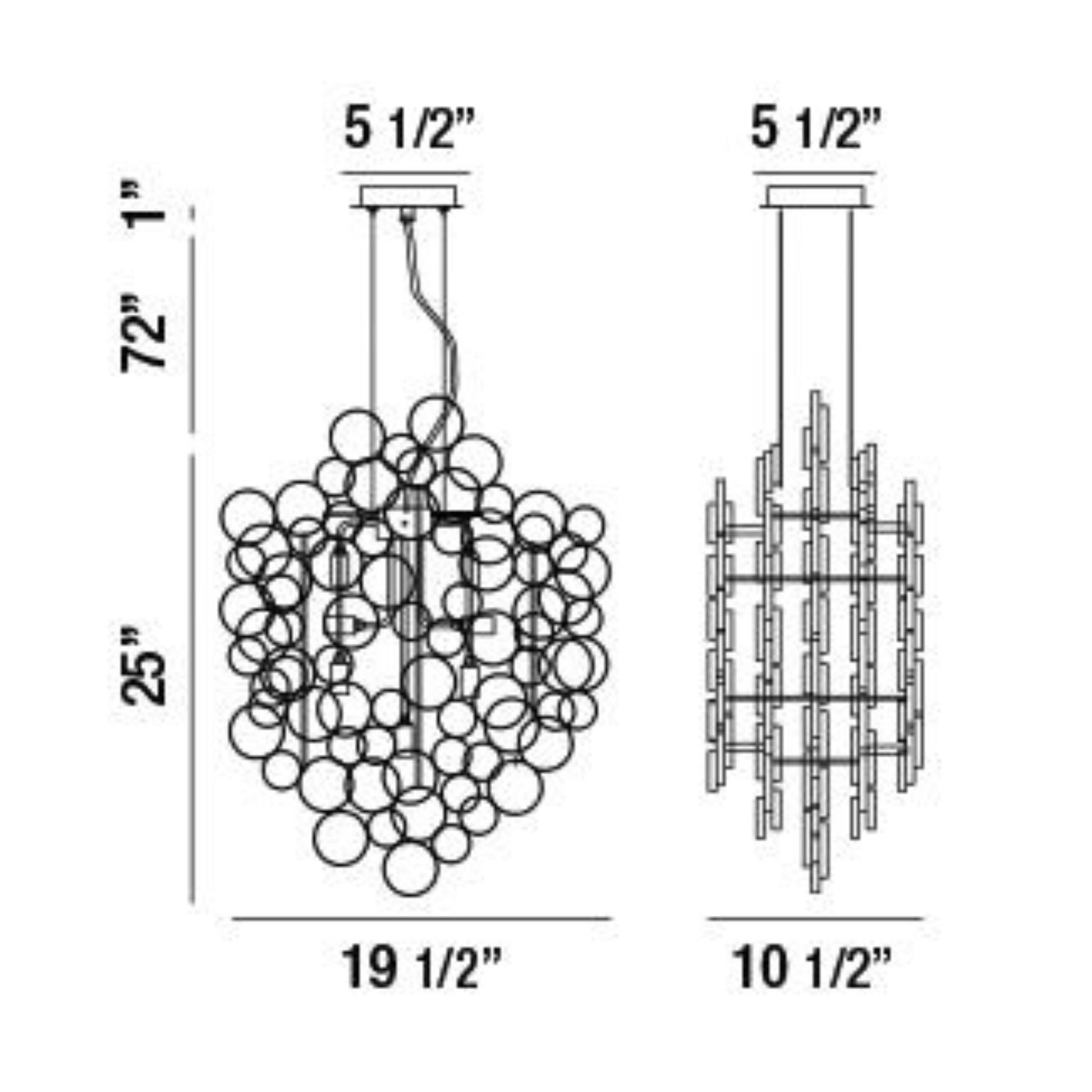 Trento 7-Light 25" Chandelier, Chrome Finish - Bees Lighting