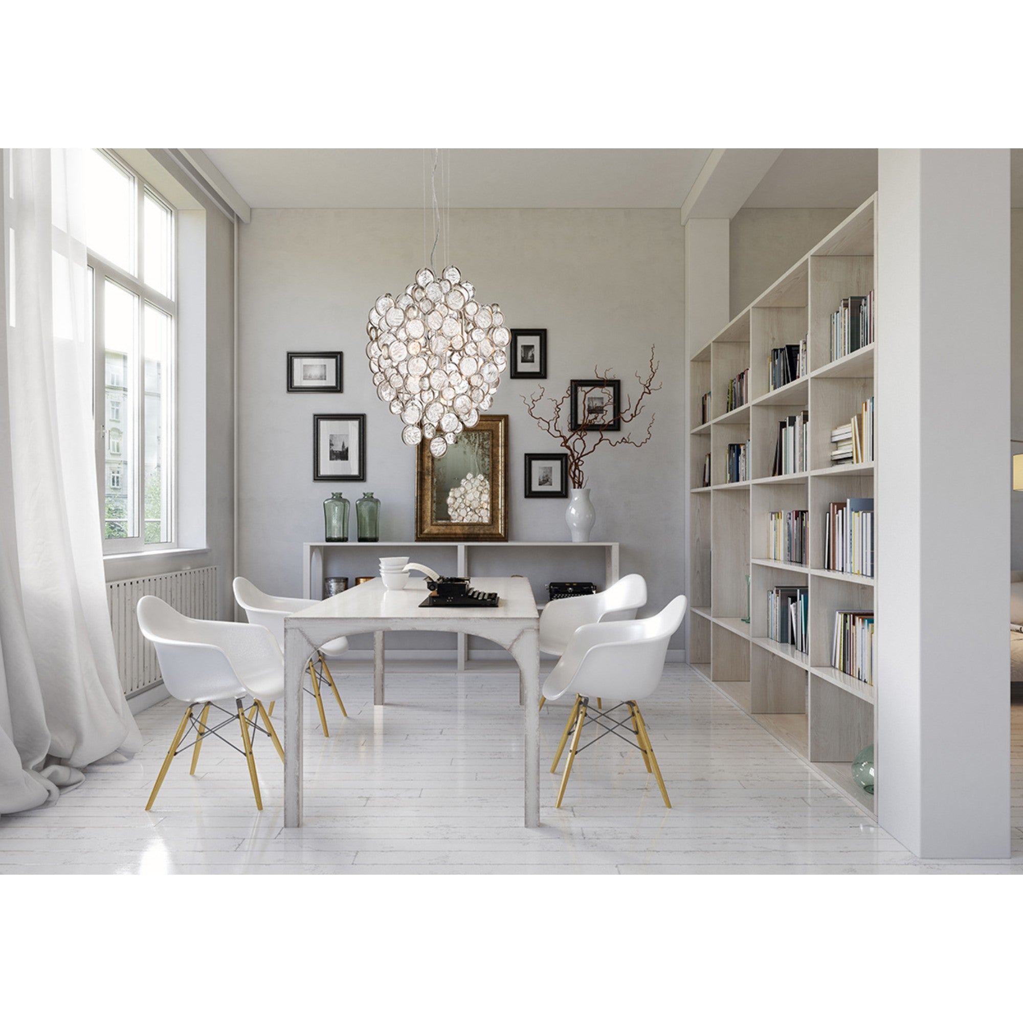 Trento 7-Light 25" Chandelier, Chrome Finish - Bees Lighting