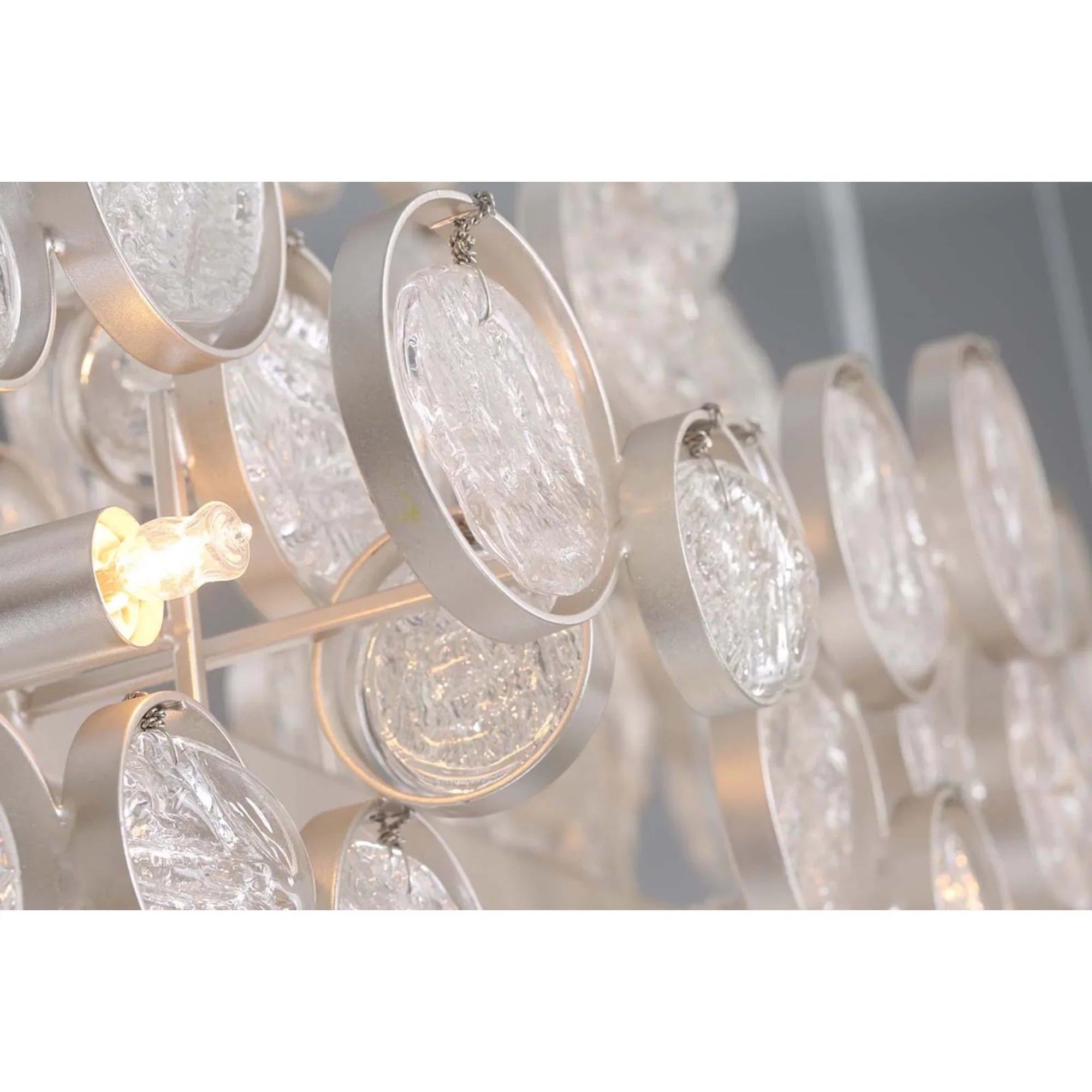 Trento 15-Light 56" Linear Chandelier, Chrome Finish - Bees Lighting