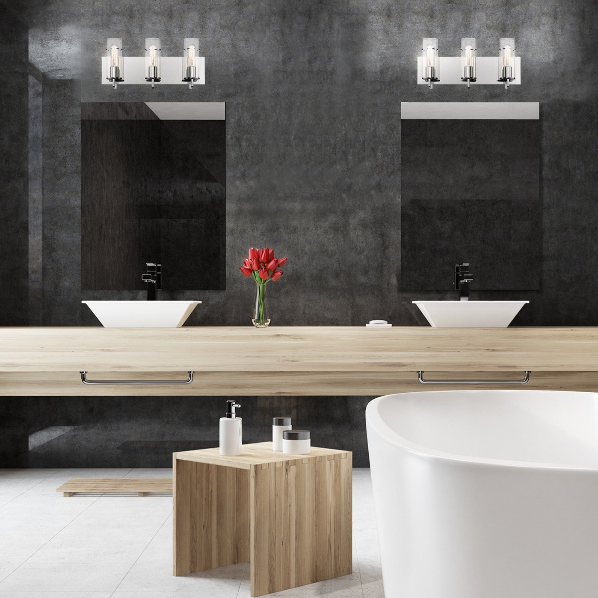 Pista 3-Light 19" Vanity, Chrome Finish - Bees Lighting