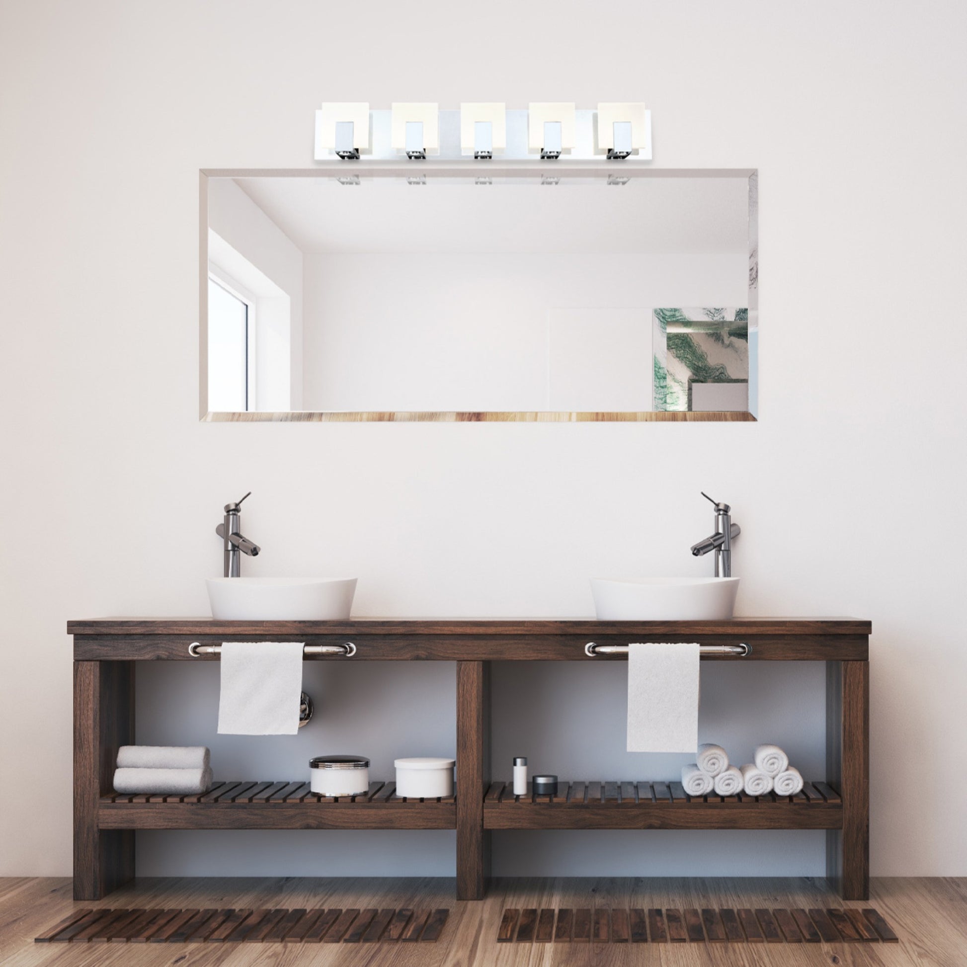 Canmore 5-Light 34" LED Vanity, Chrome Finish - Bees Lighting