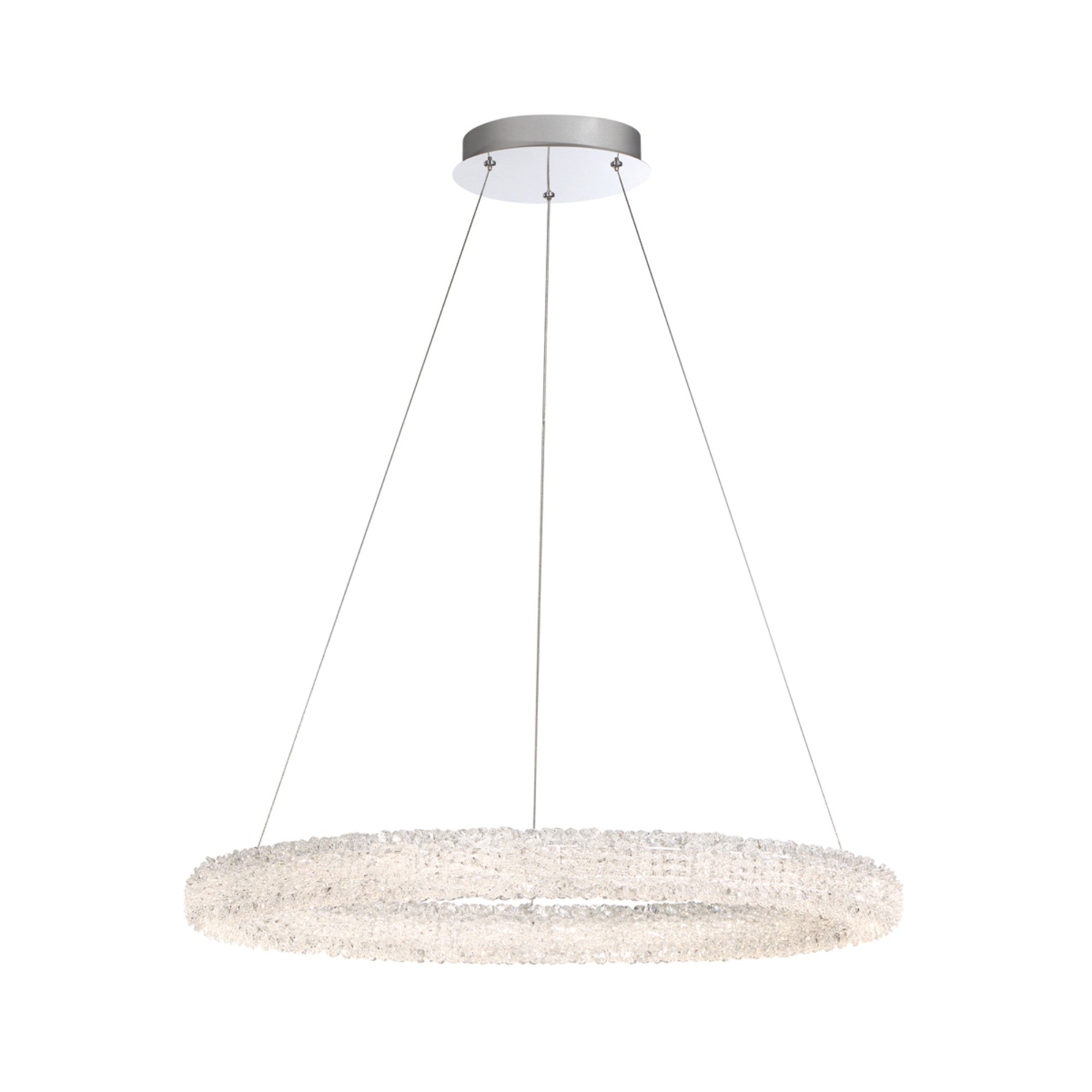 Sassi 27" LED Chandelier, Chrome Finish with Crystals