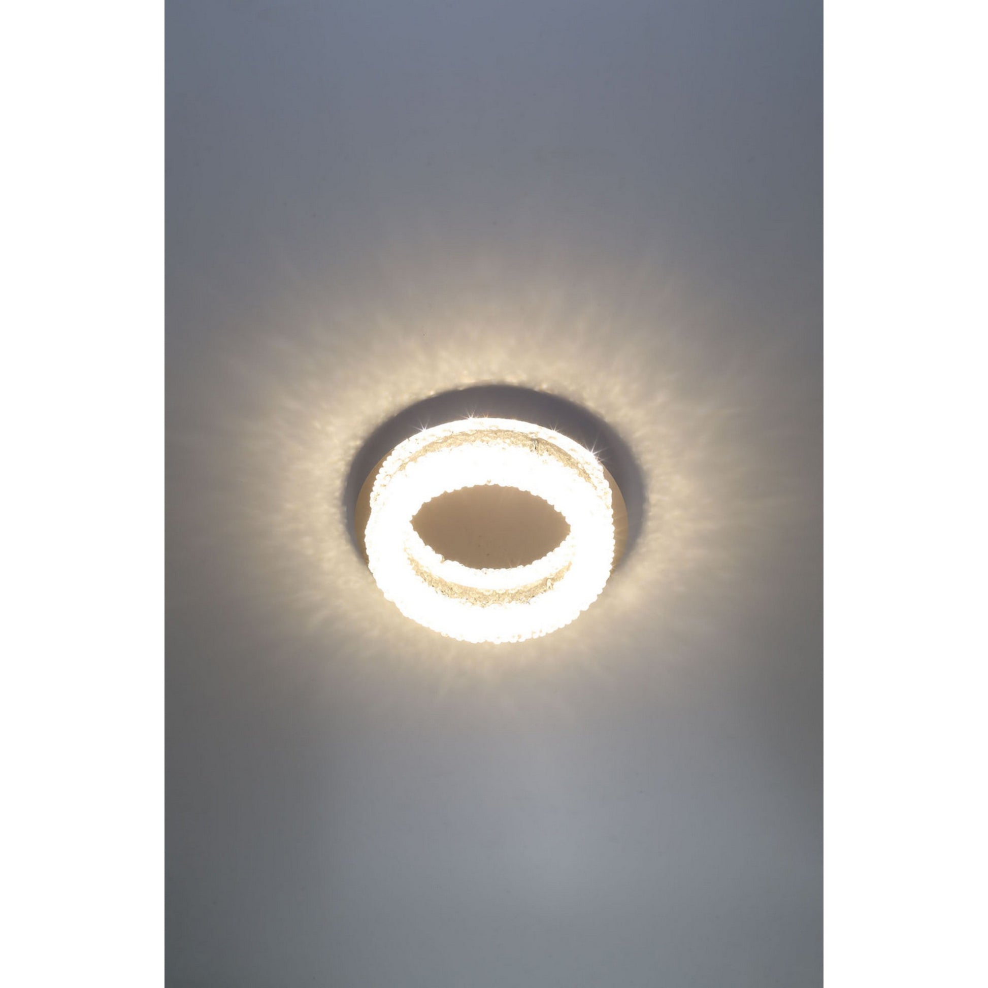 Sassi 15" LED Flush Mount with Crystals, Chrome Finish - Bees Lighting