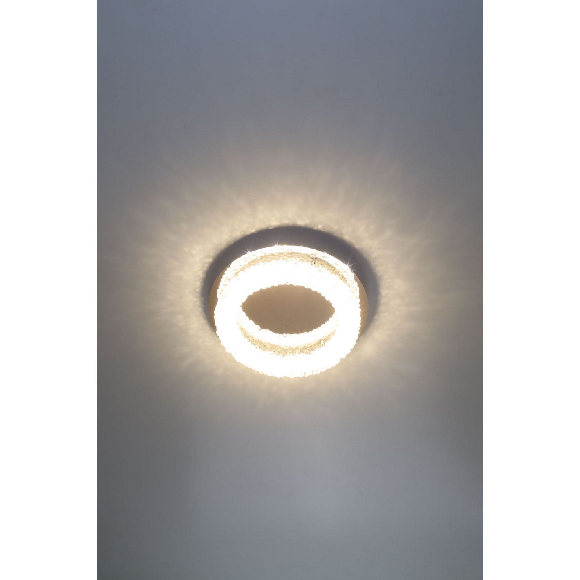 Sassi 15" LED Flush Mount with Crystals, Chrome Finish - Bees Lighting