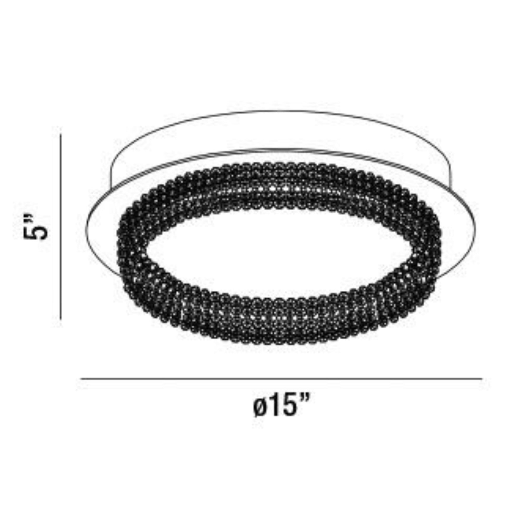 Sassi 15" LED Flush Mount with Crystals, Chrome Finish - Bees Lighting