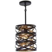 Vortic Flow 9 in. Pendant Light Dark Bronze & Gold Finish - Bees Lighting