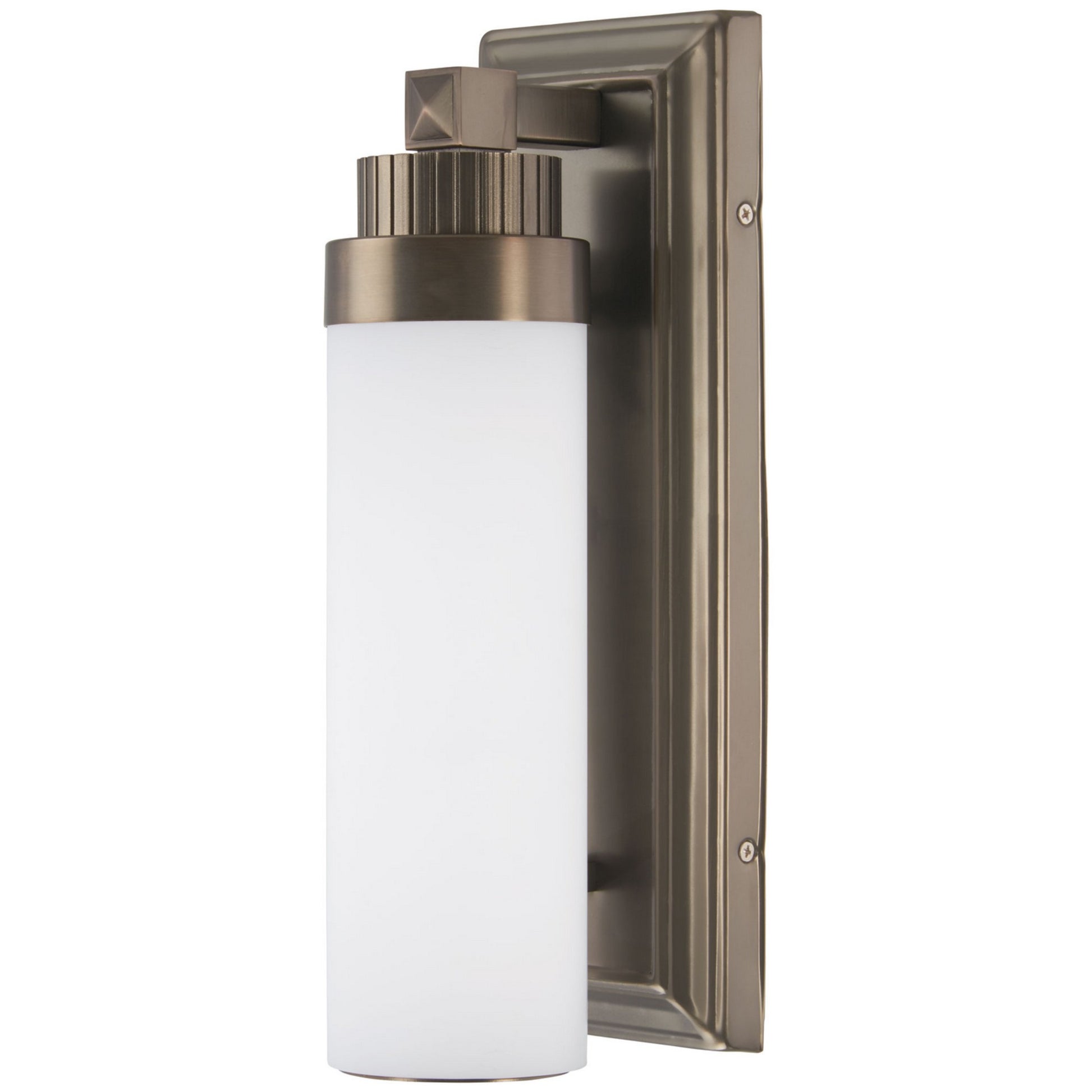 17" LED Wall Sconce Cylinder, Harvard Court Bronze Finish - Bees Lighting
