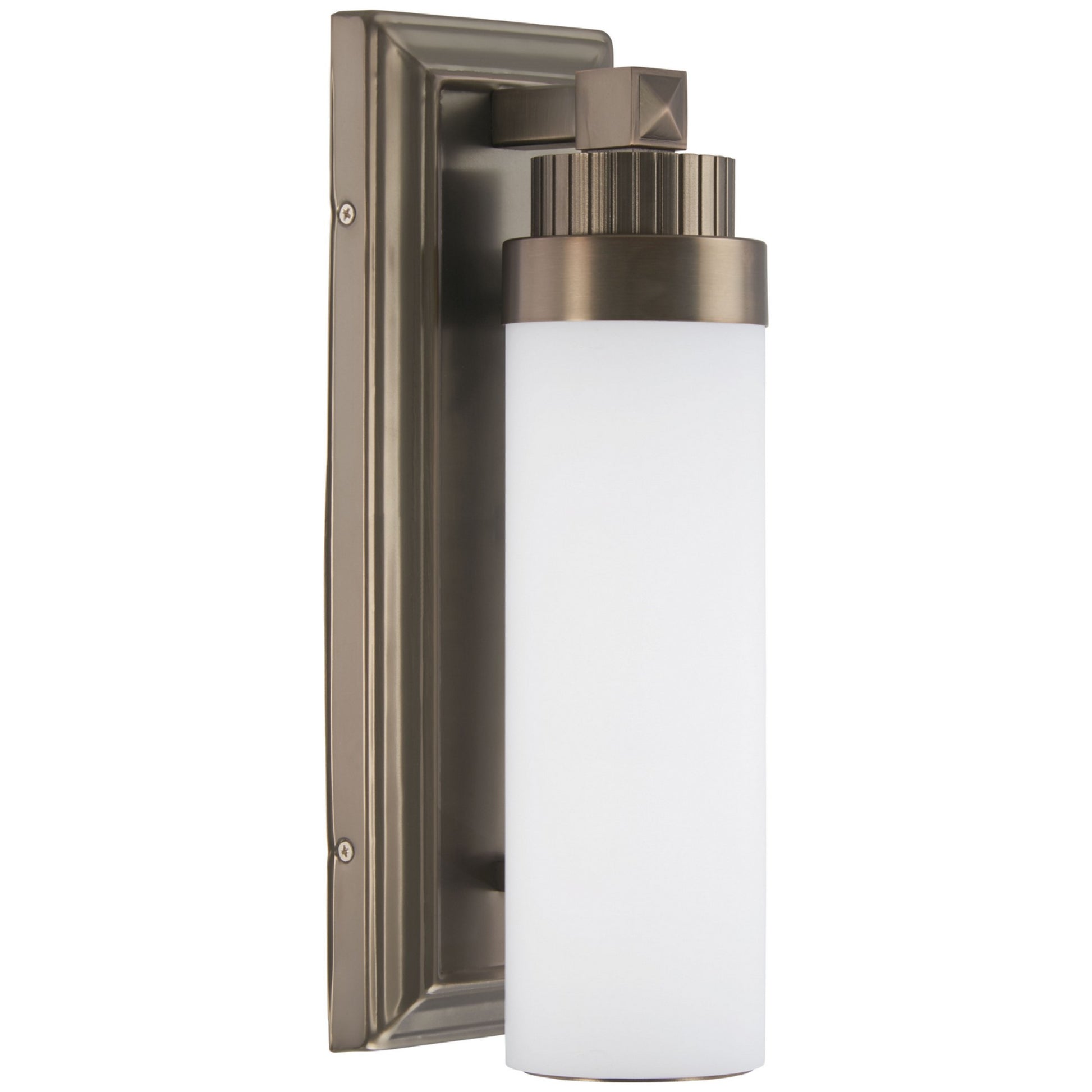 17" LED Wall Sconce Cylinder, Harvard Court Bronze Finish - Bees Lighting