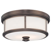 Harbour Point 16" 3-Light Flush Mount, Harvard Court Bronze Finish - Bees Lighting