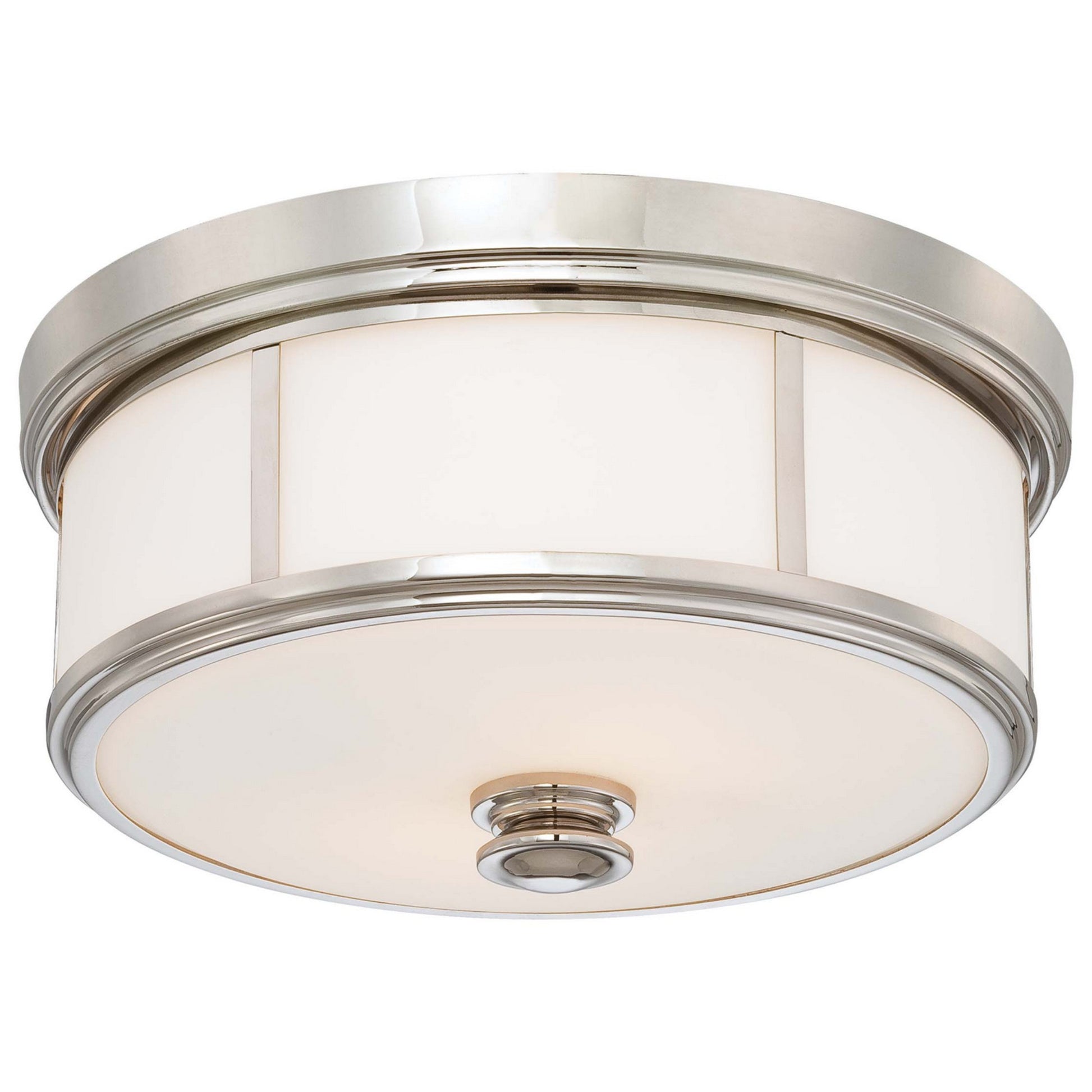 Harbour Point 16" 3-Light Flush Mount, Polished Nickel Finish - Bees Lighting