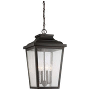 Irvington Manor 22" 4-Light Outdoor XL Chain Hung with Clear Seeded Glass, Chelesa Bronze Finish - Bees Lighting