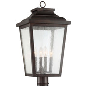 Irvington Manor 24" 4-Light Outdoor Post Mount with Clear Seeded Glass, Chelesa Bronze Finish - Bees Lighting