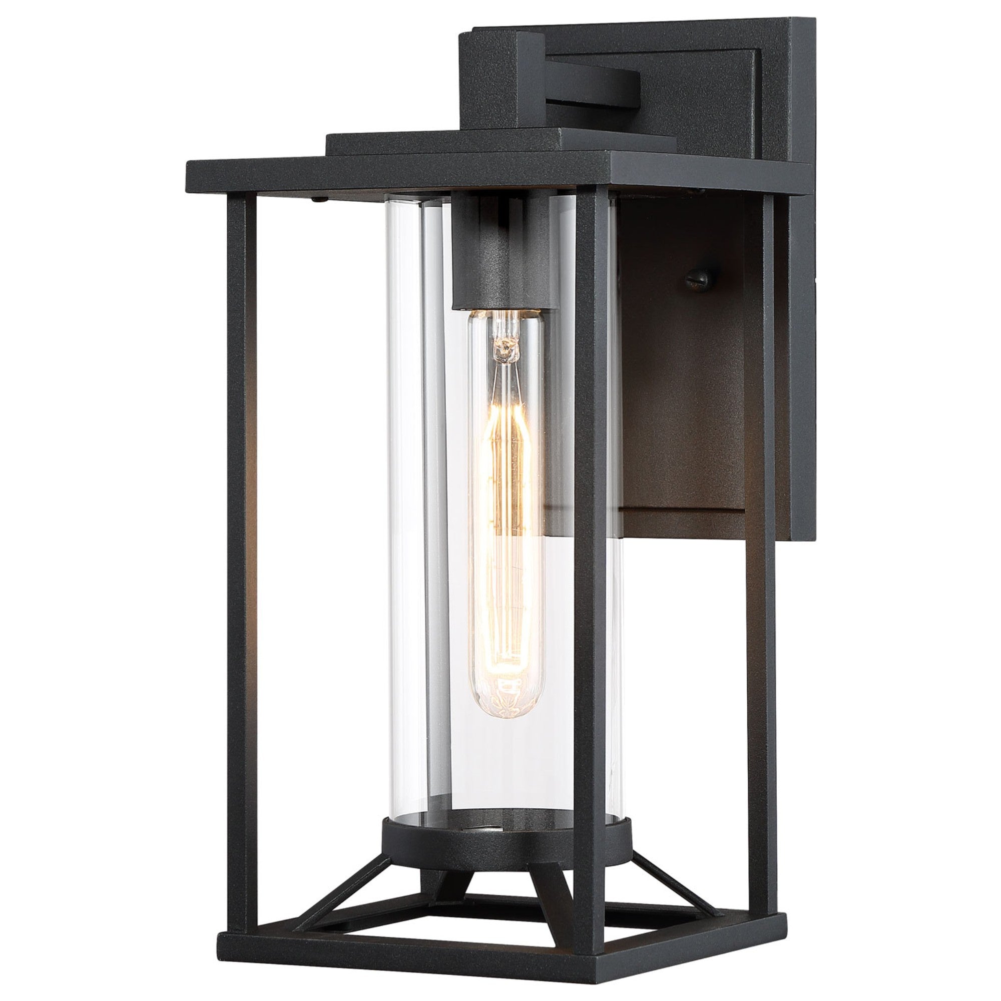 Trescott 14 in. Outdoor Wall Lantern Black Finish