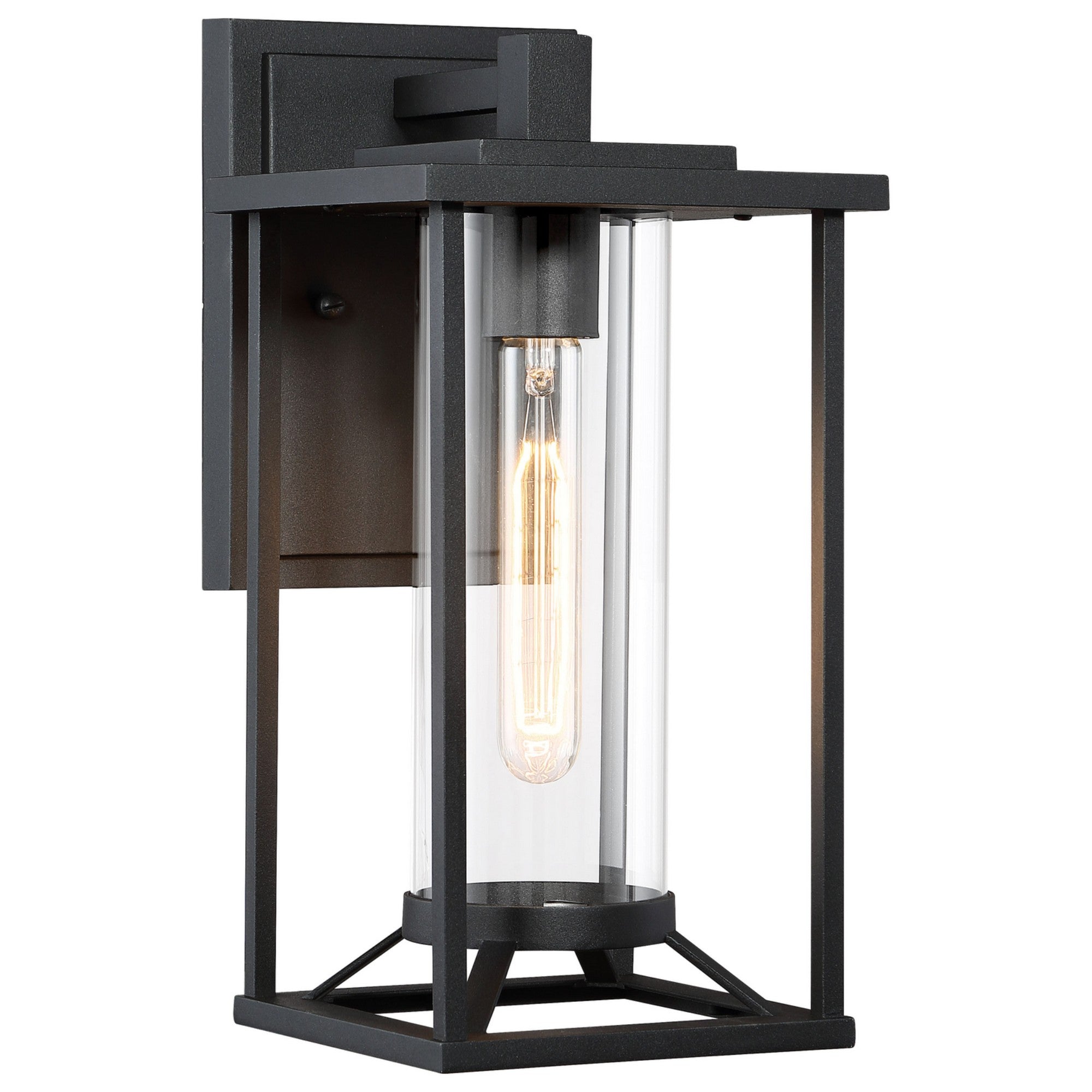 Trescott 14 in. Outdoor Wall Lantern Black Finish