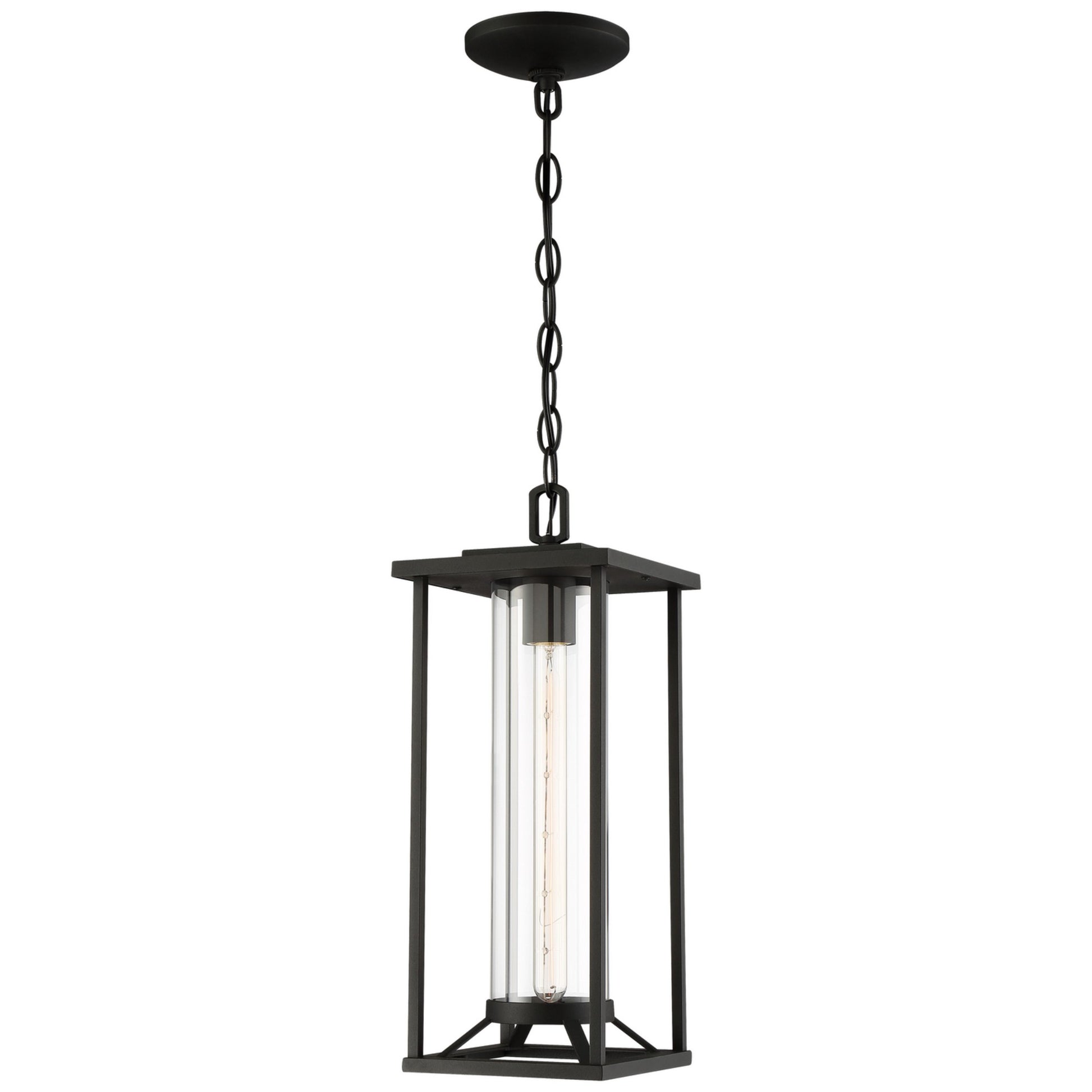 Trescott 7" Outdoor Chain Hung Lantern, Coal Finish - Bees Lighting