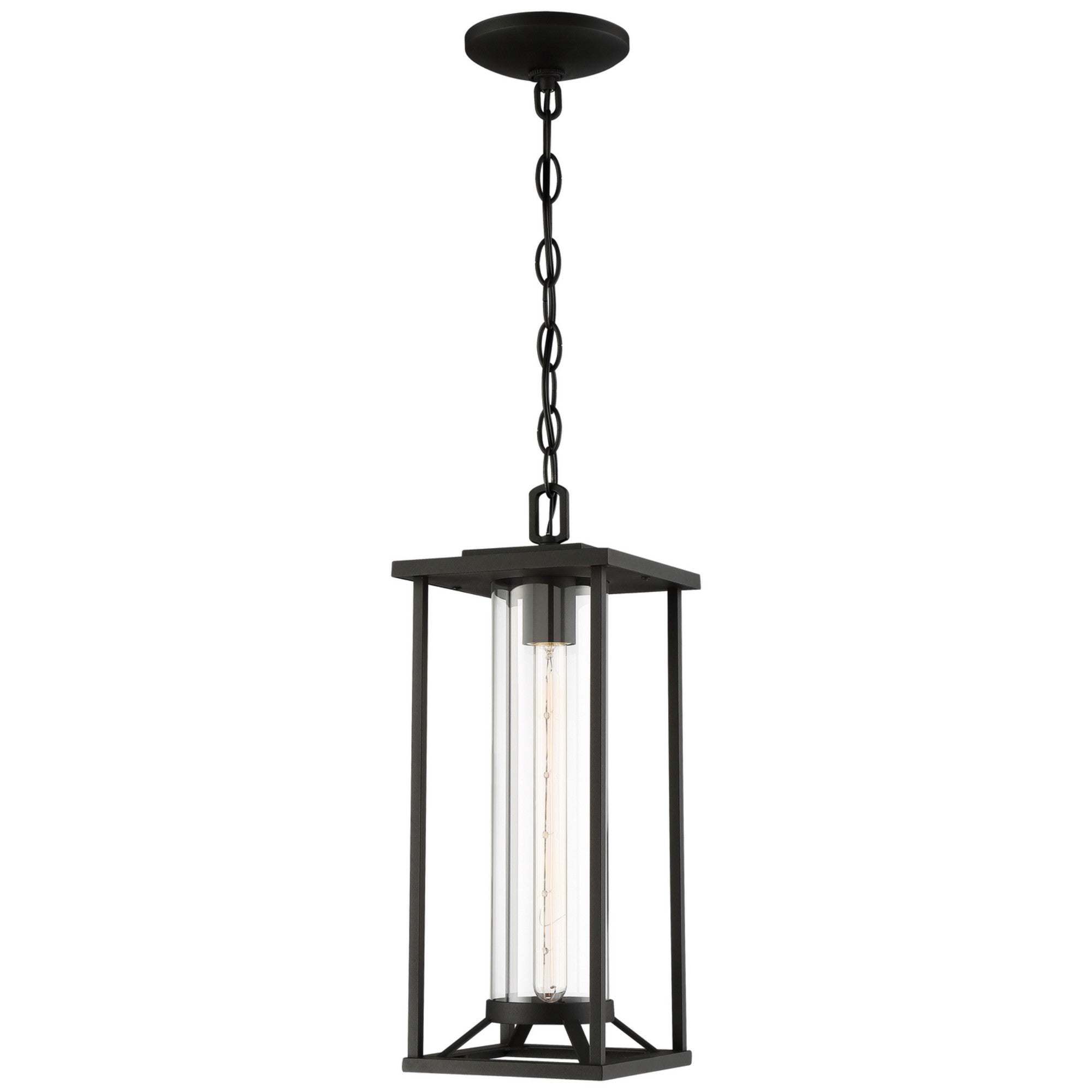 Trescott 7" Outdoor Chain Hung Lantern, Coal Finish - Bees Lighting