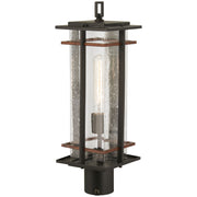 San Marcos 20" Outdoor Post Mount, Coal & Antique Copper Accents - Bees Lighting