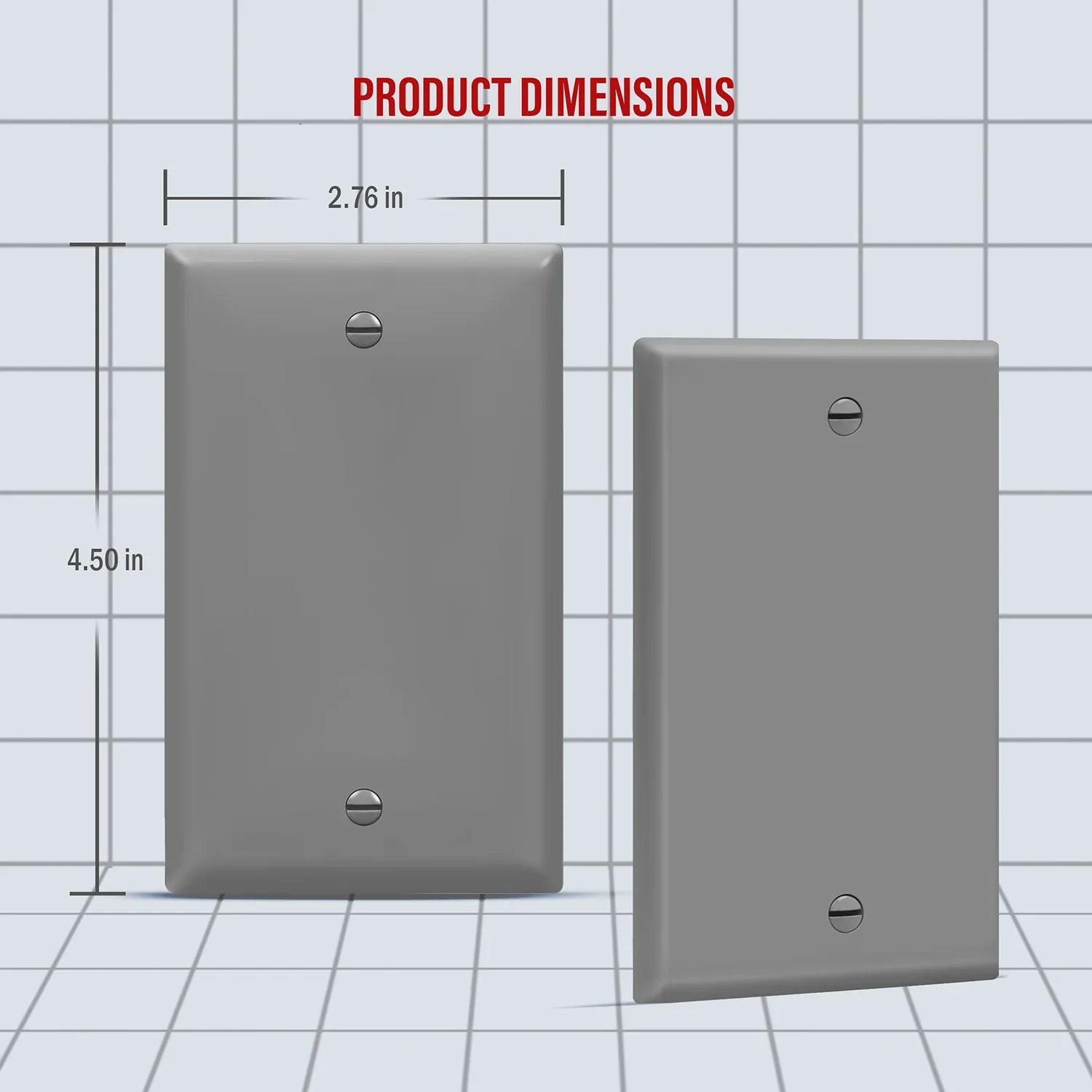 1-Gang Blank Wall Plate, Gray - Bees Lighting