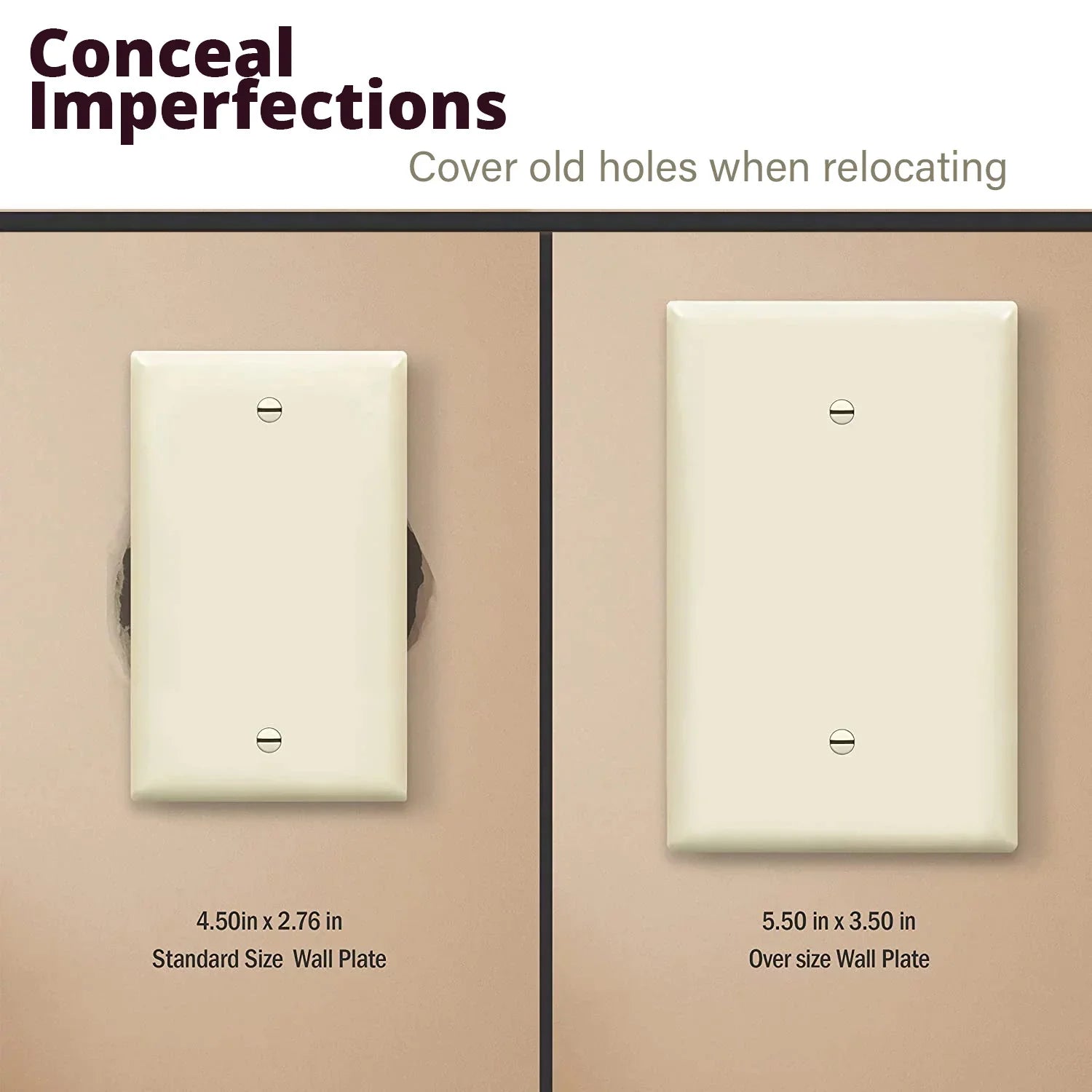 1-Gang Blank Wall Plate, Light Almond - Bees Lighting