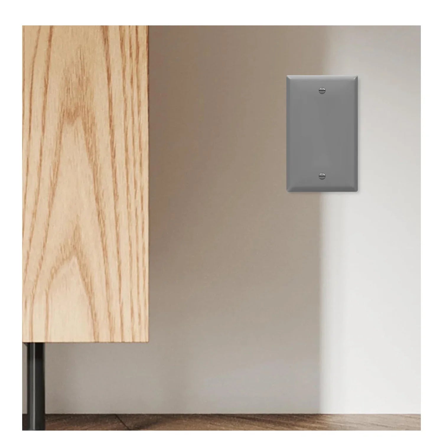 1-Gang Blank Wall Plate, Gray - Bees Lighting