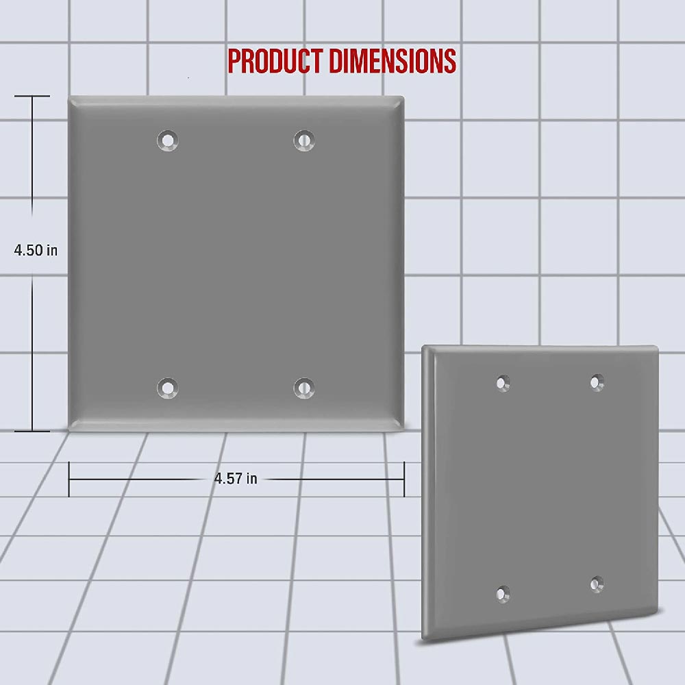 2-Gang Blank Wall Plate, White - Bees Lighting