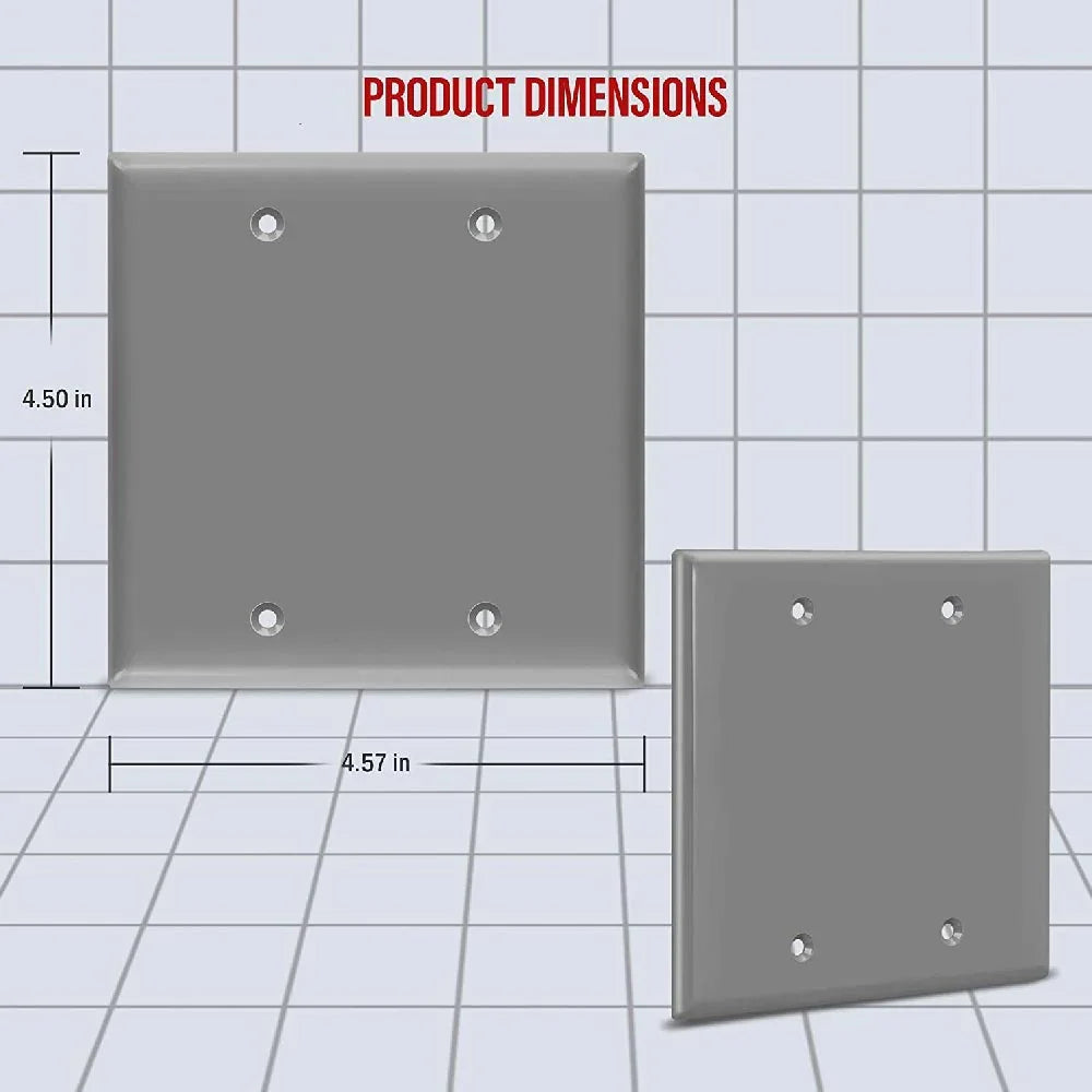 2-Gang Blank Wall Plate, White - Bees Lighting