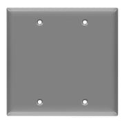 2-Gang Blank Wall Plate, Gray - Bees Lighting