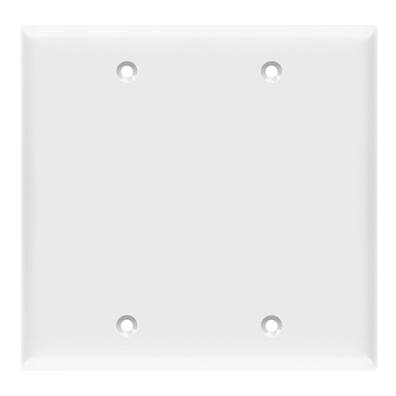 2-Gang Blank Wall Plate, White - Bees Lighting